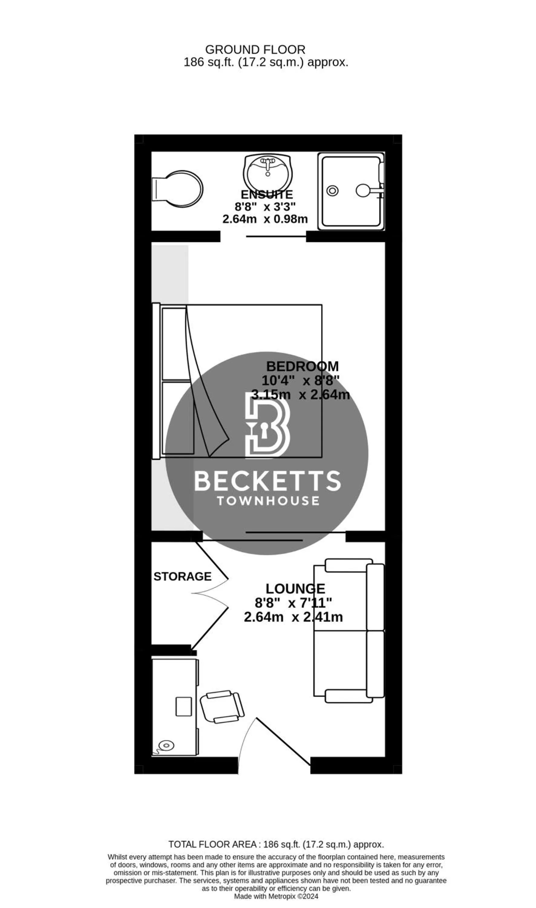 Floor plan in Becketts Townhouse