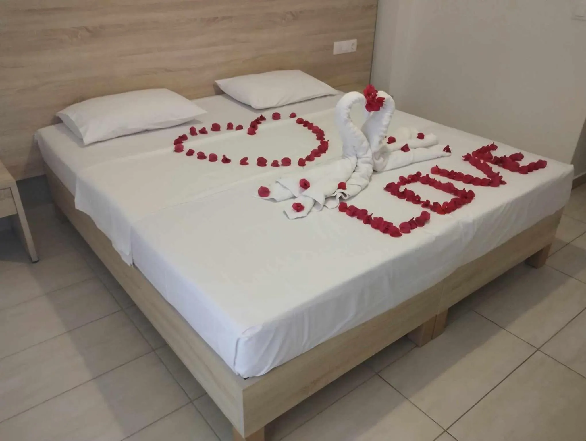 Bed in Lefkimi Hotel