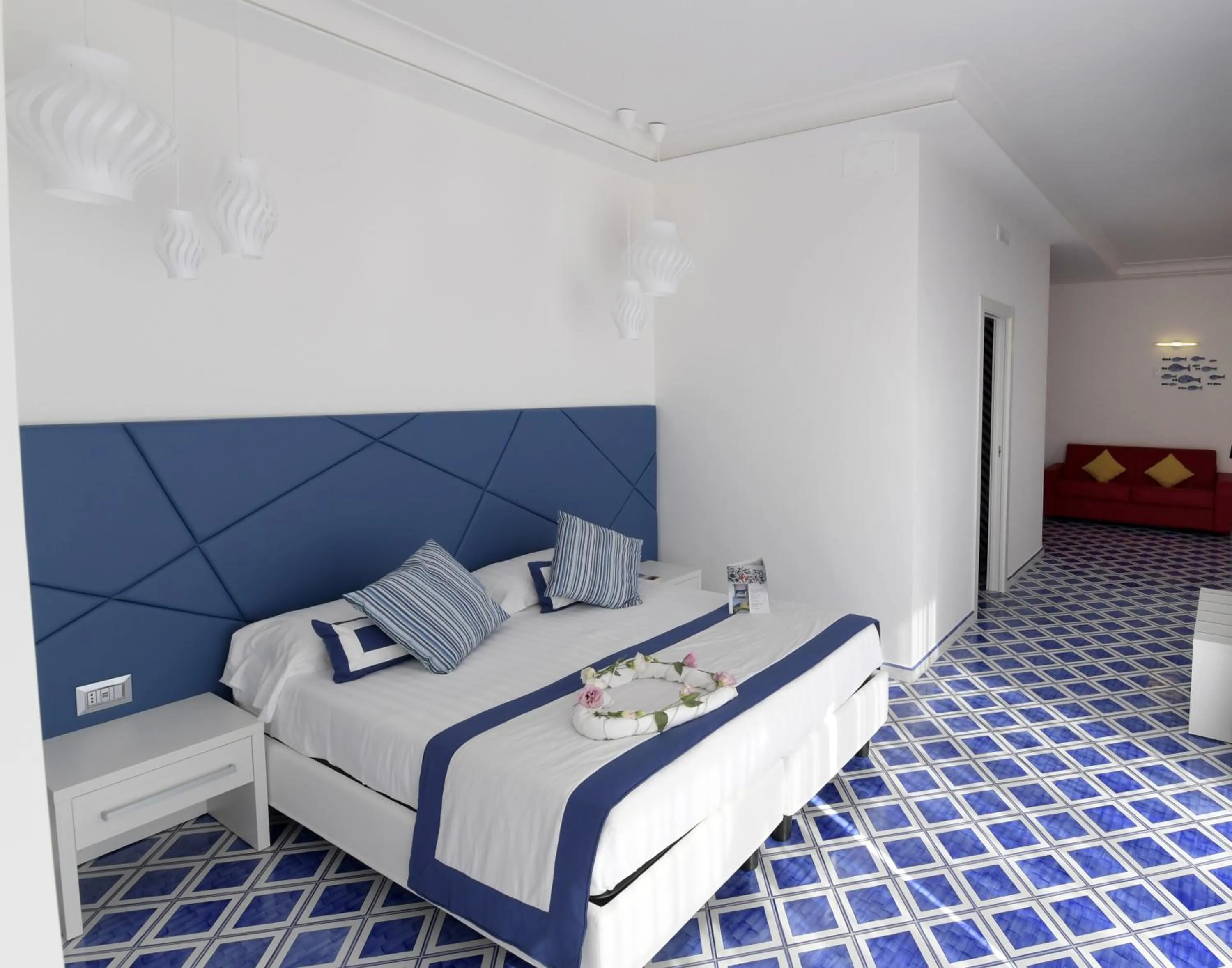 Bed in Palazzo San Giovanni Amalfi Coast