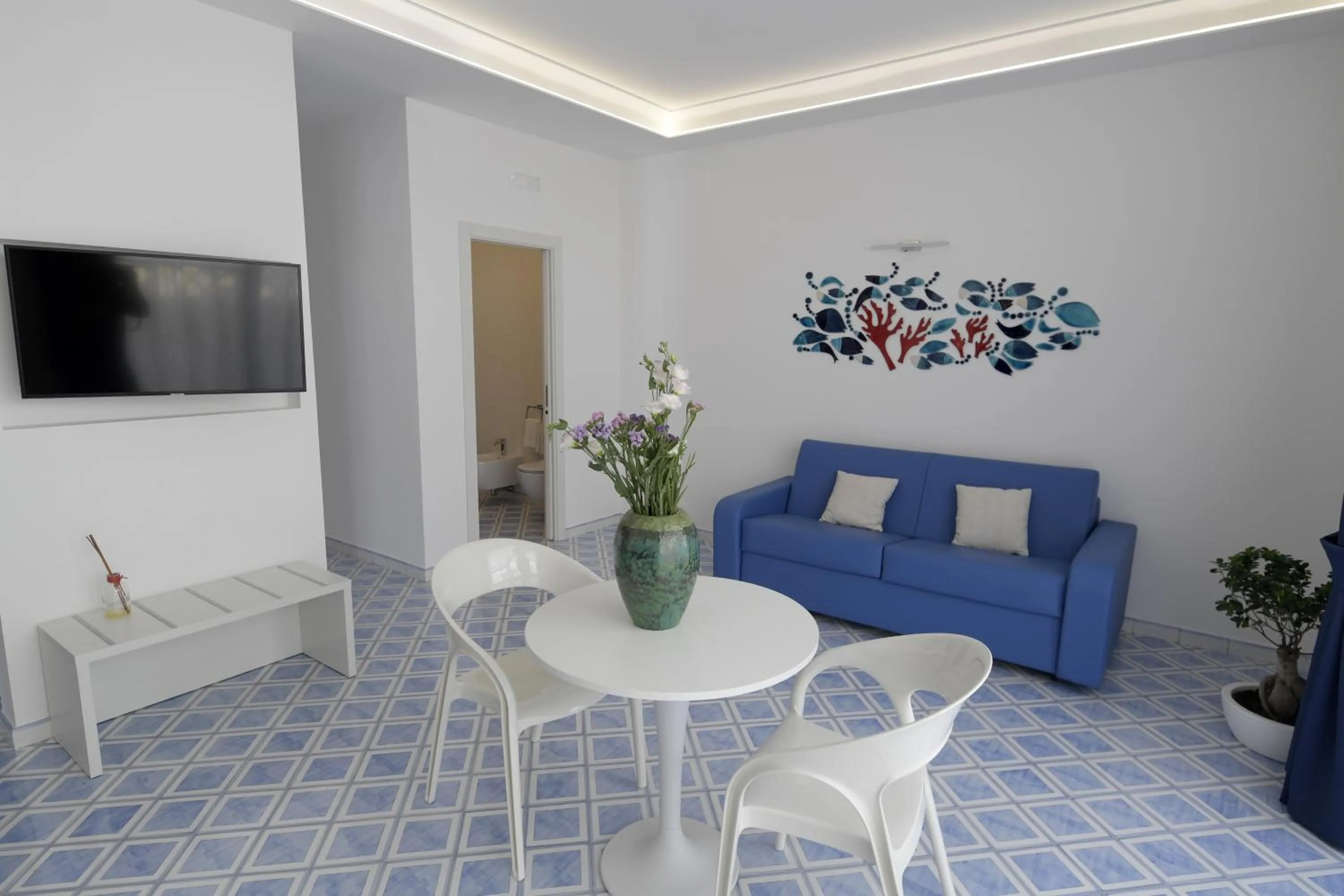 Living room in Palazzo San Giovanni Amalfi Coast