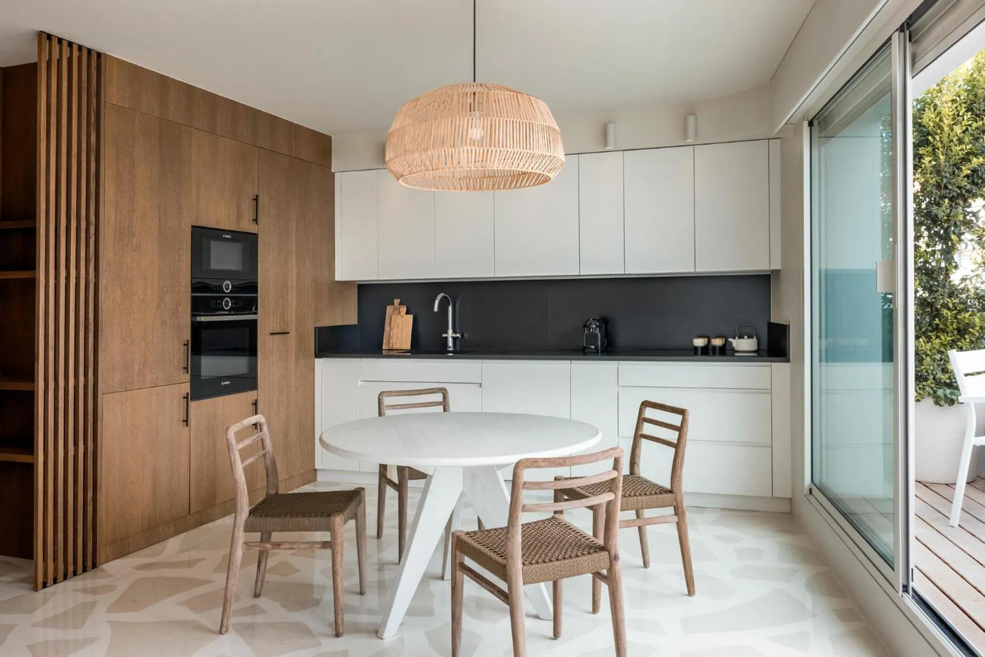 Kitchen or kitchenette in Hôtel & Spa Belle Plage