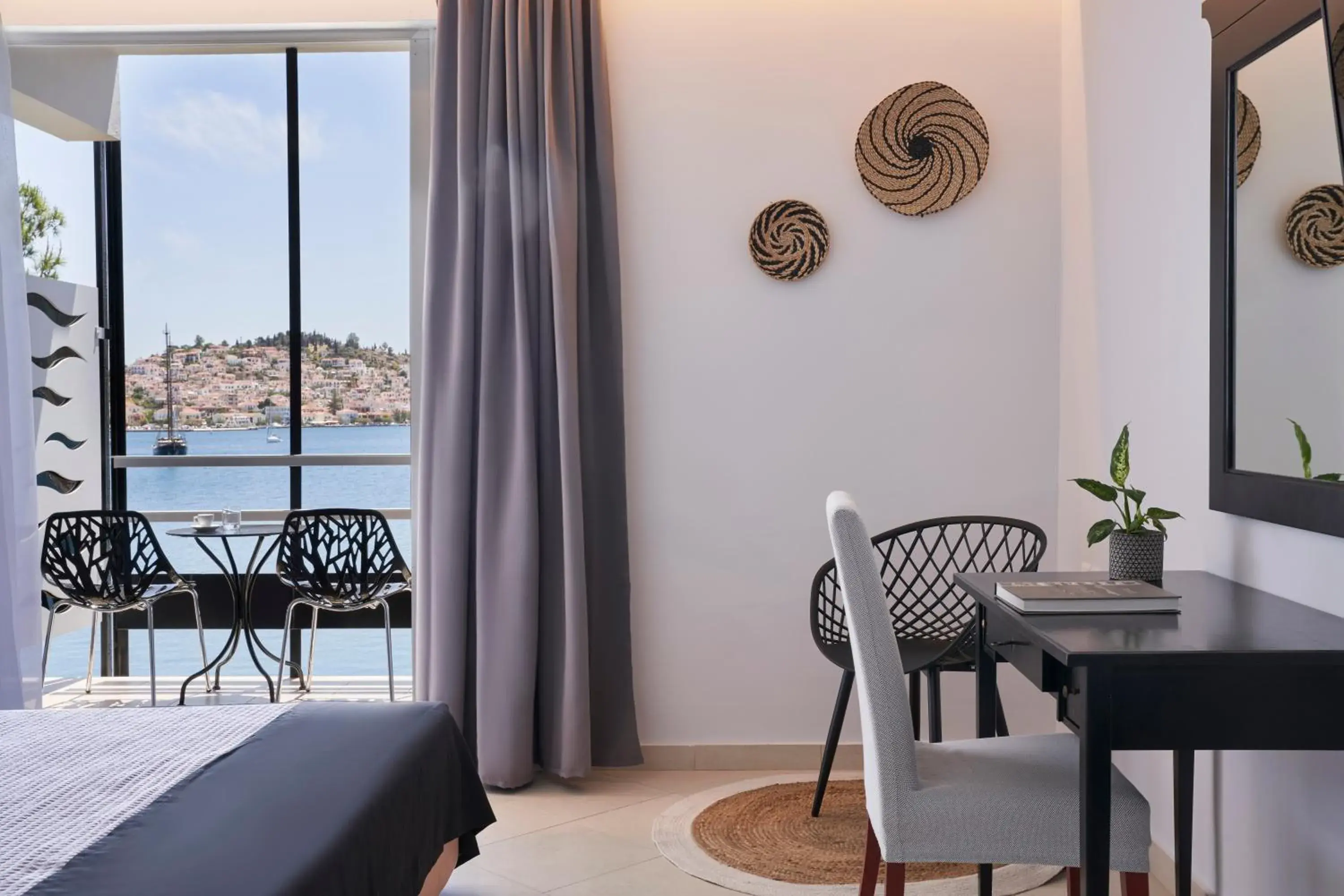 View (from property/room), Bed in Xenia Poros Image Hotel View (from property/room), Bed in Xenia Poros Image Hotel