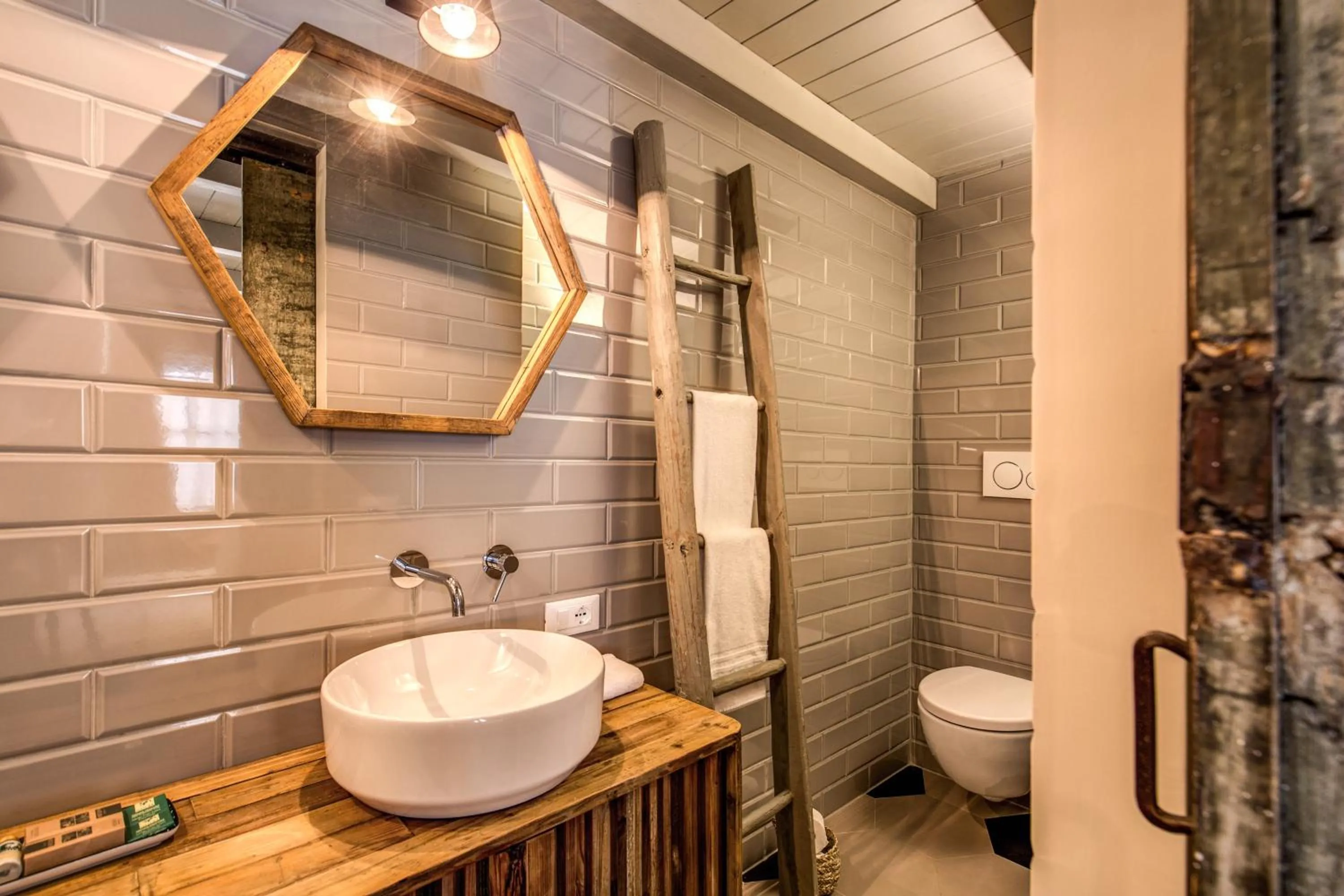Bathroom in DeCharme apartment with terrace in Monti