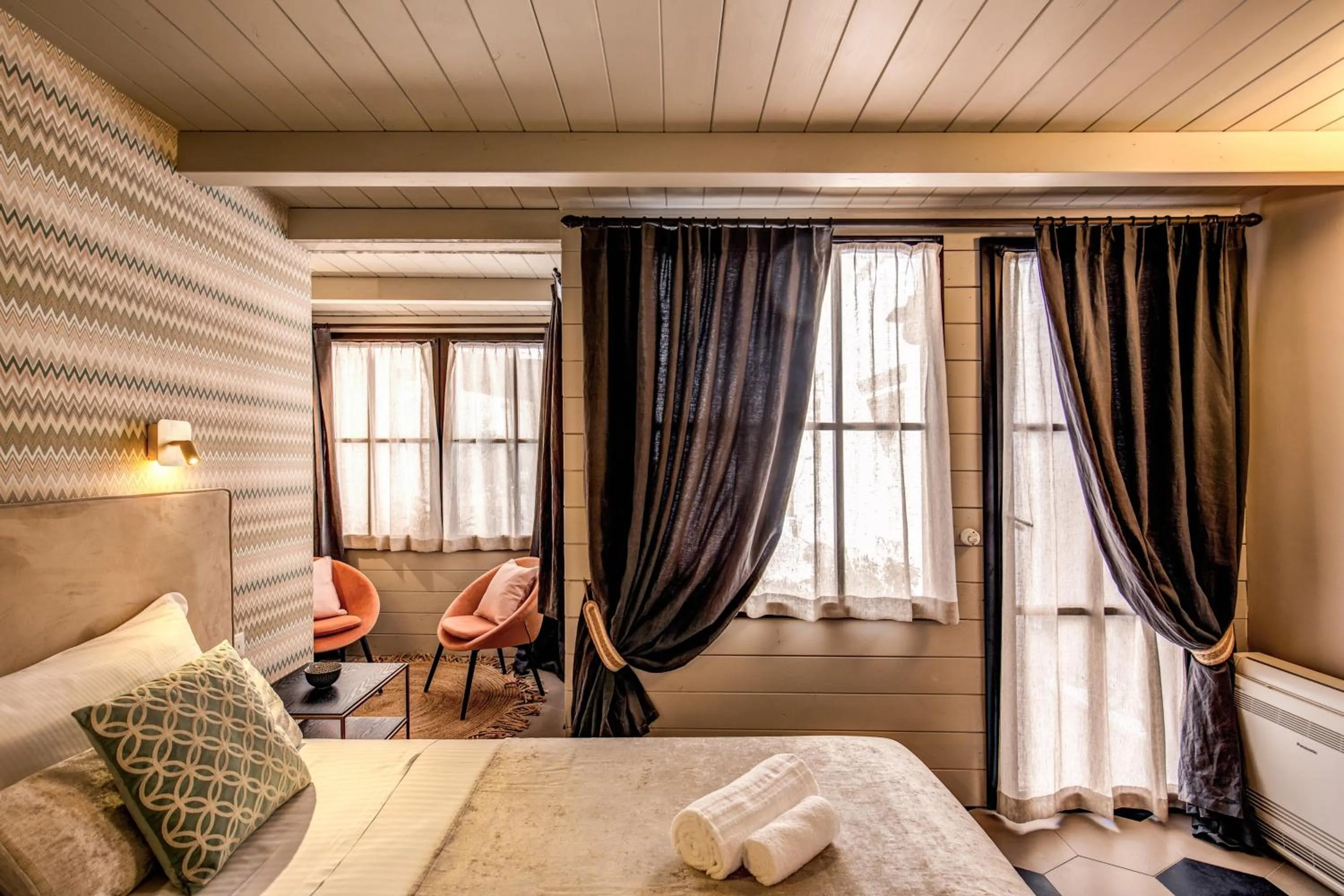 Bed in DeCharme apartment with terrace in Monti