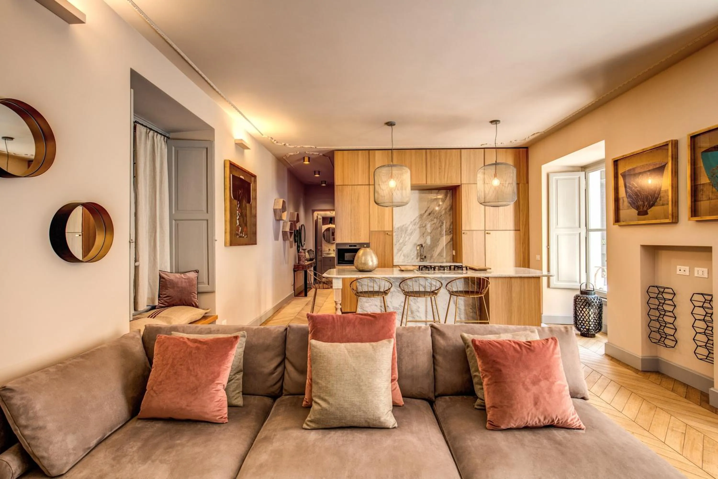 Living room in DeCharme apartment with terrace in Monti