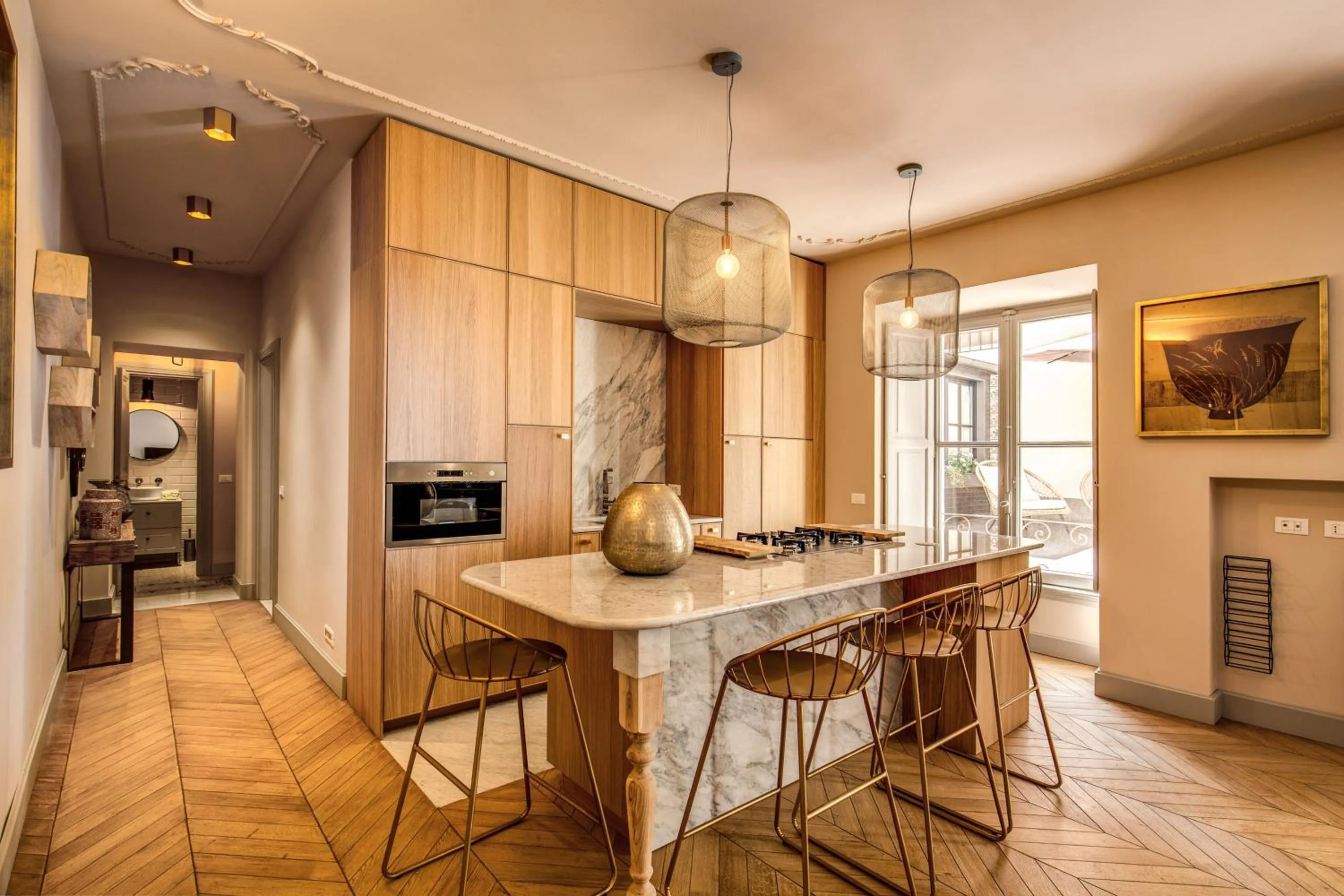 Kitchen or kitchenette in DeCharme apartment with terrace in Monti