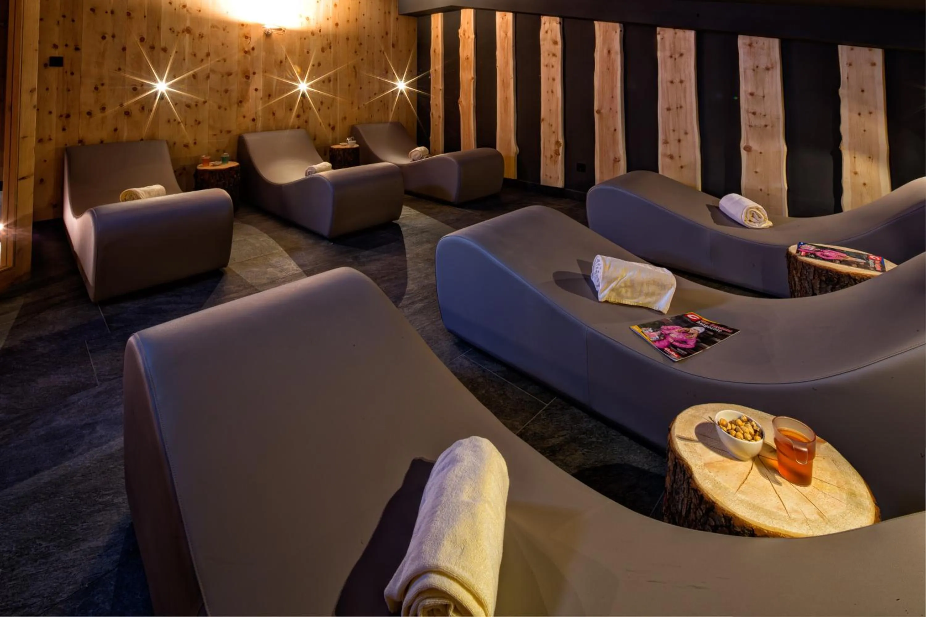 Sauna in Mountain Design Hotel Eden Selva