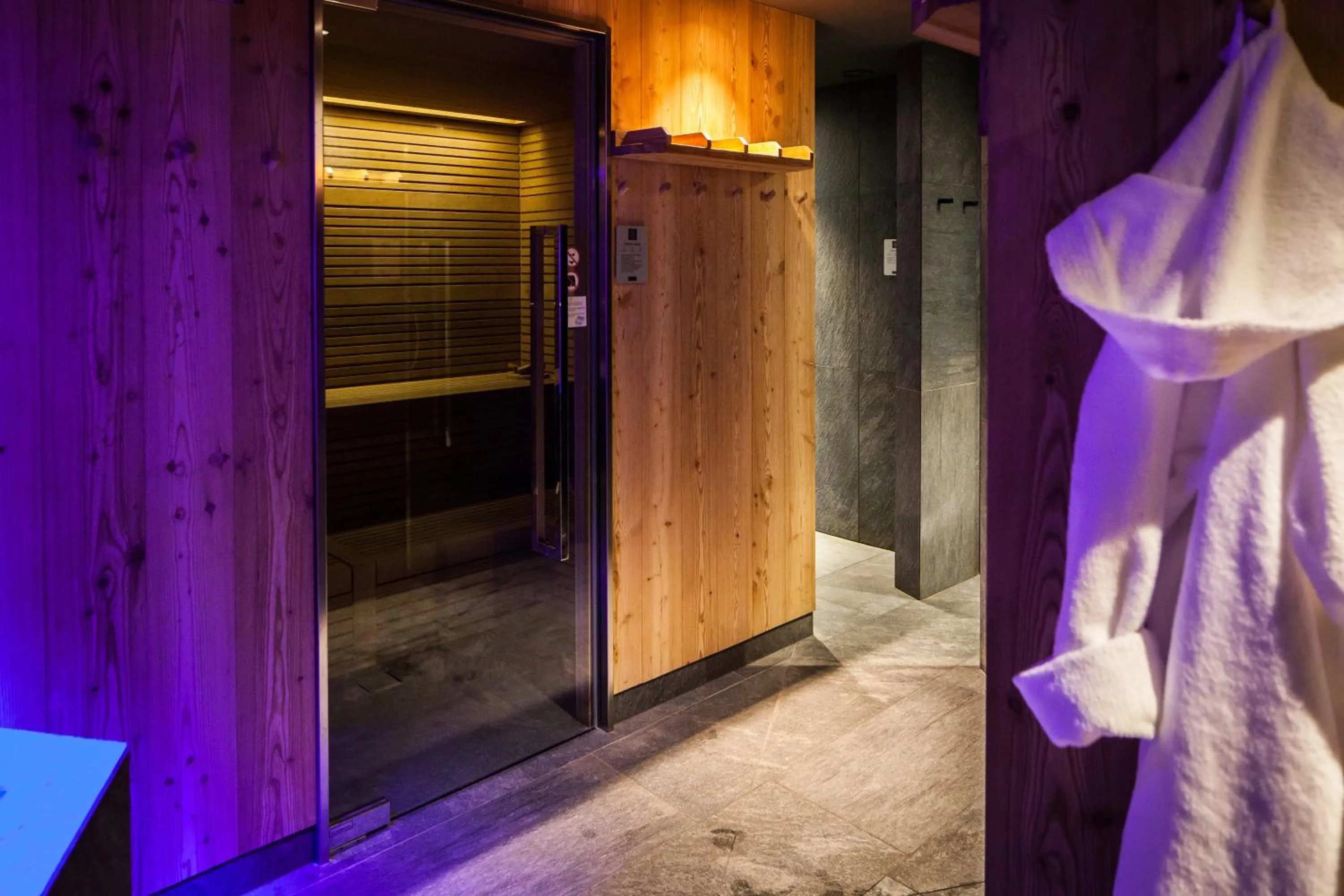 Sauna in Mountain Design Hotel Eden Selva