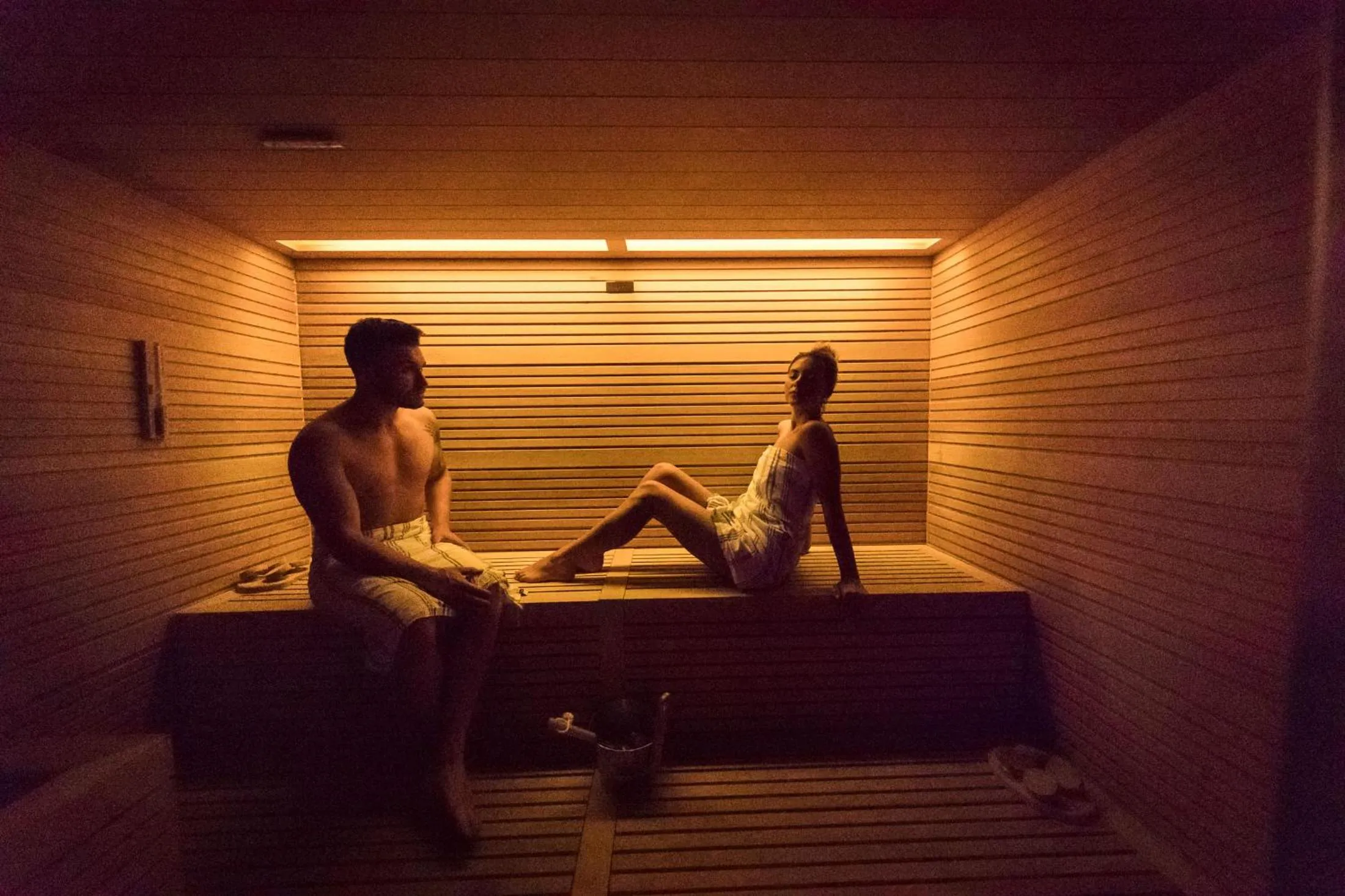 Sauna in Mountain Design Hotel Eden Selva