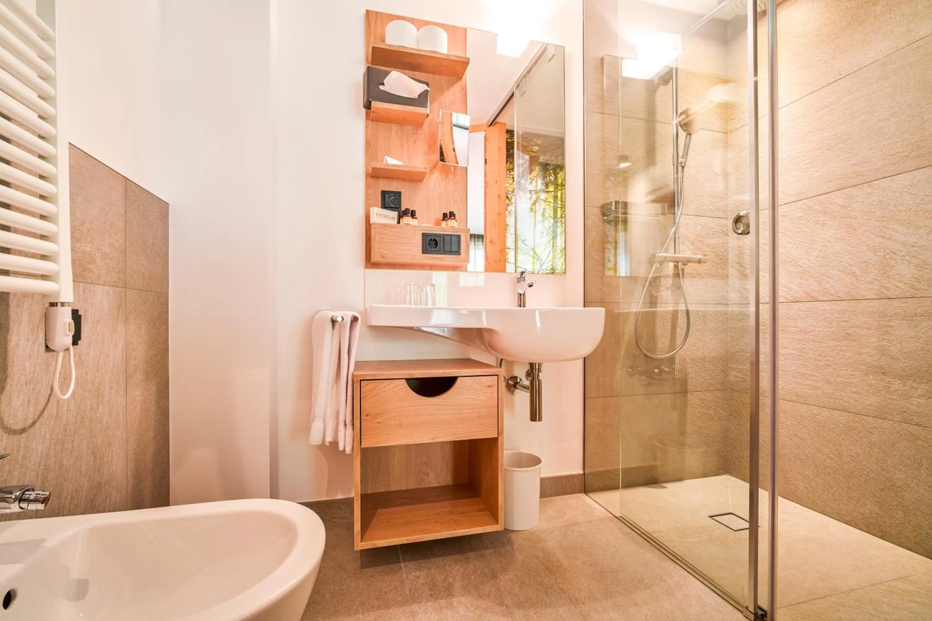 Shower in Mountain Design Hotel Eden Selva