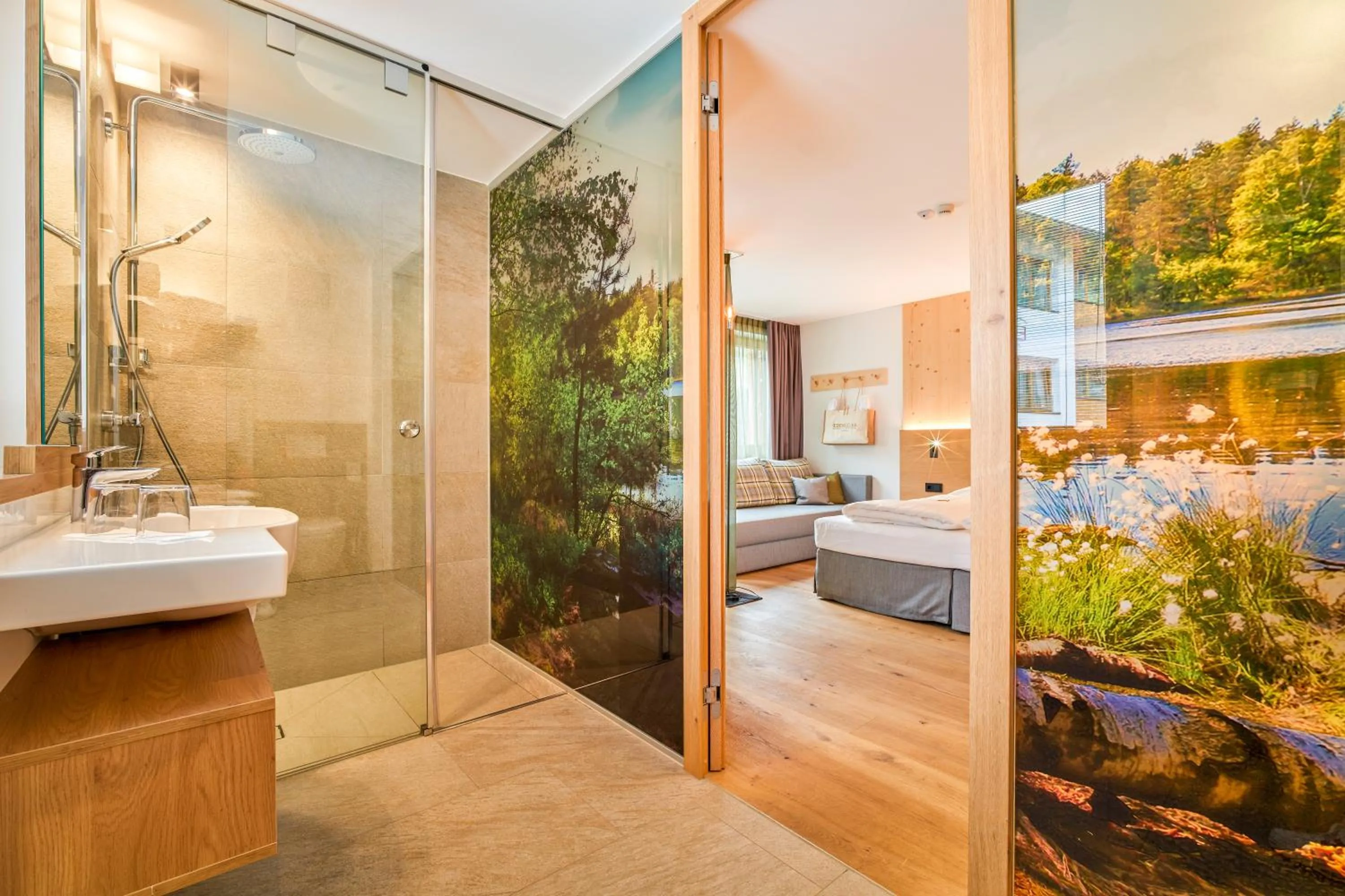 Shower in Mountain Design Hotel Eden Selva