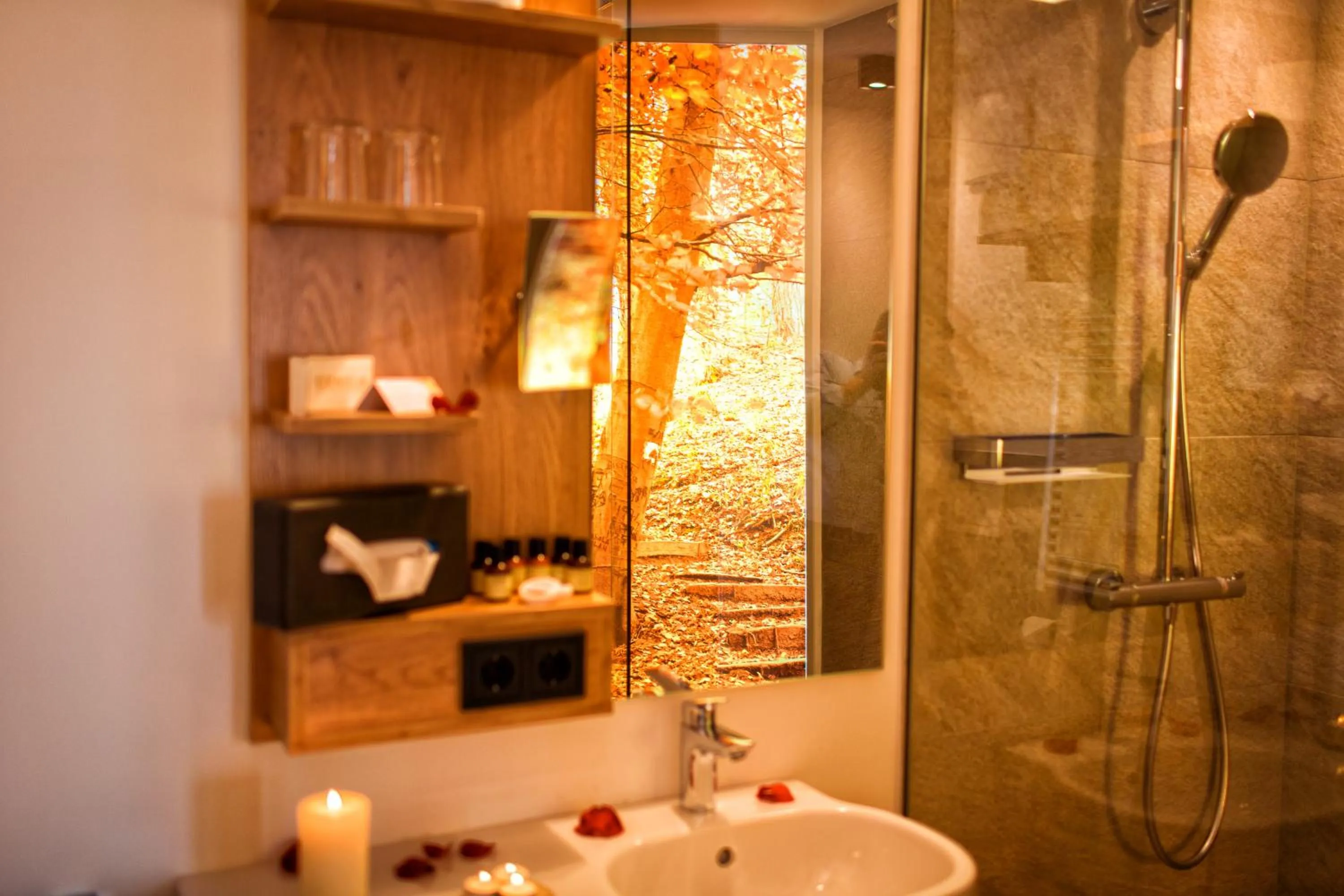 Shower in Mountain Design Hotel Eden Selva