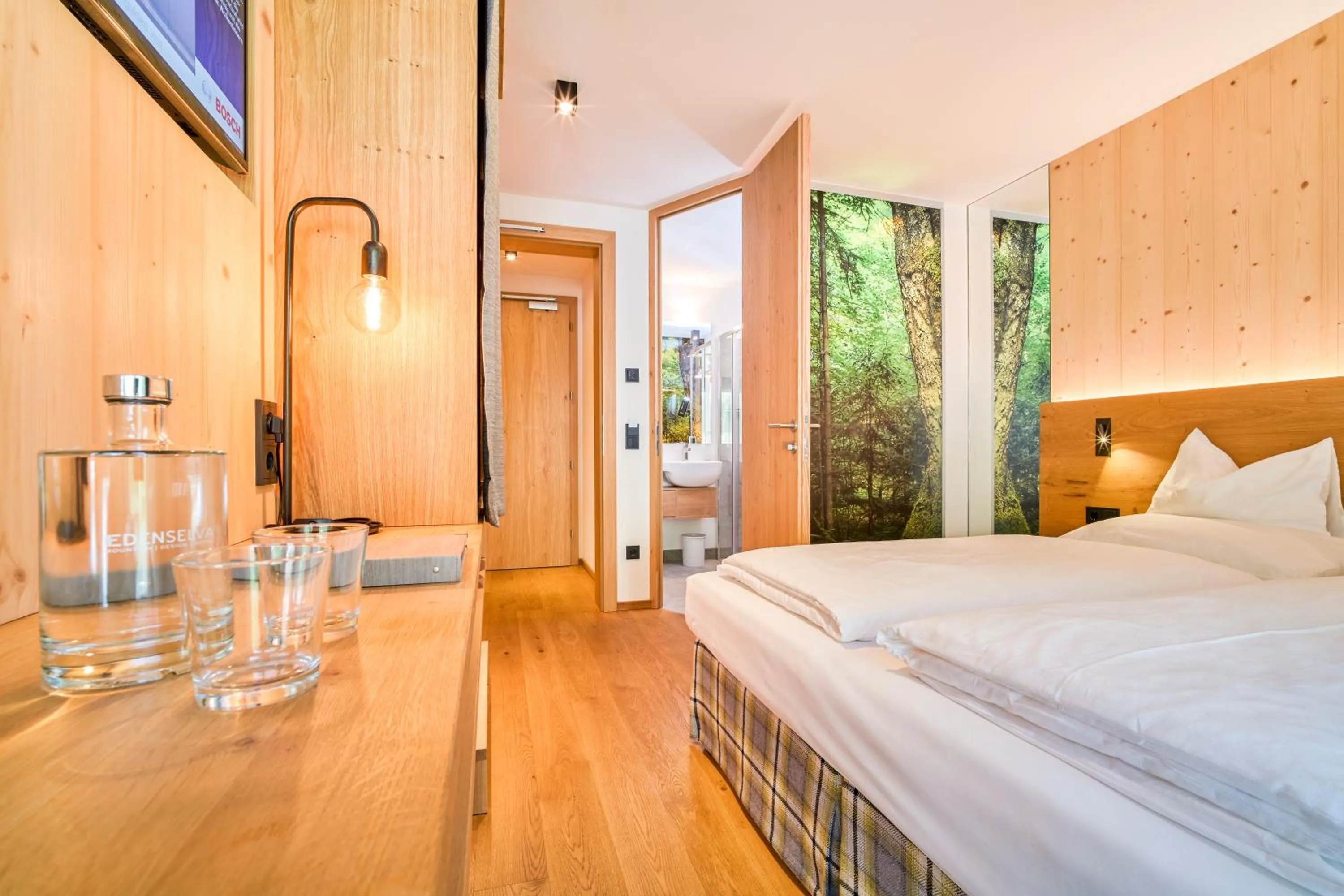 Bed in Mountain Design Hotel Eden Selva