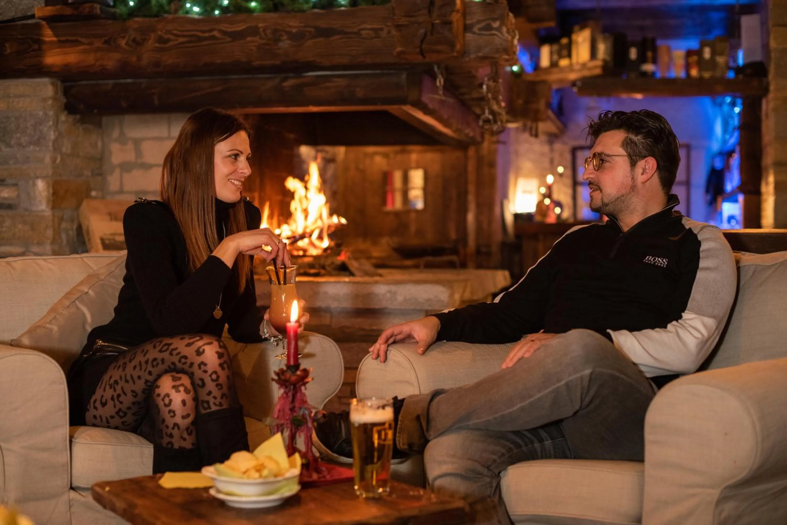 People in Park Chalet Village