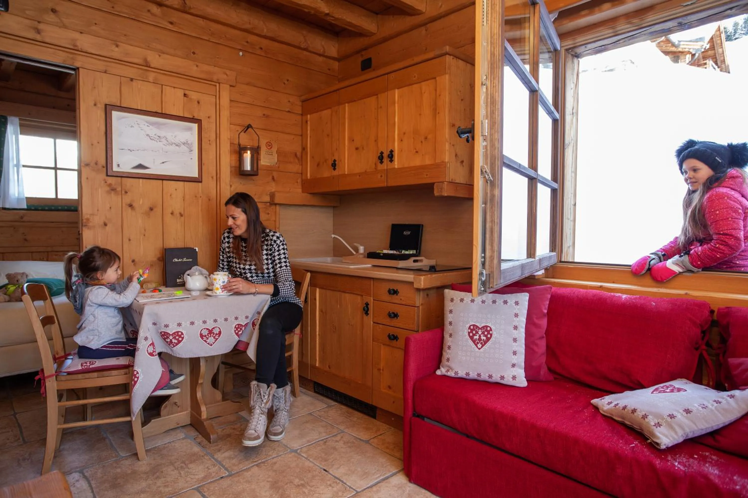 People in Park Chalet Village