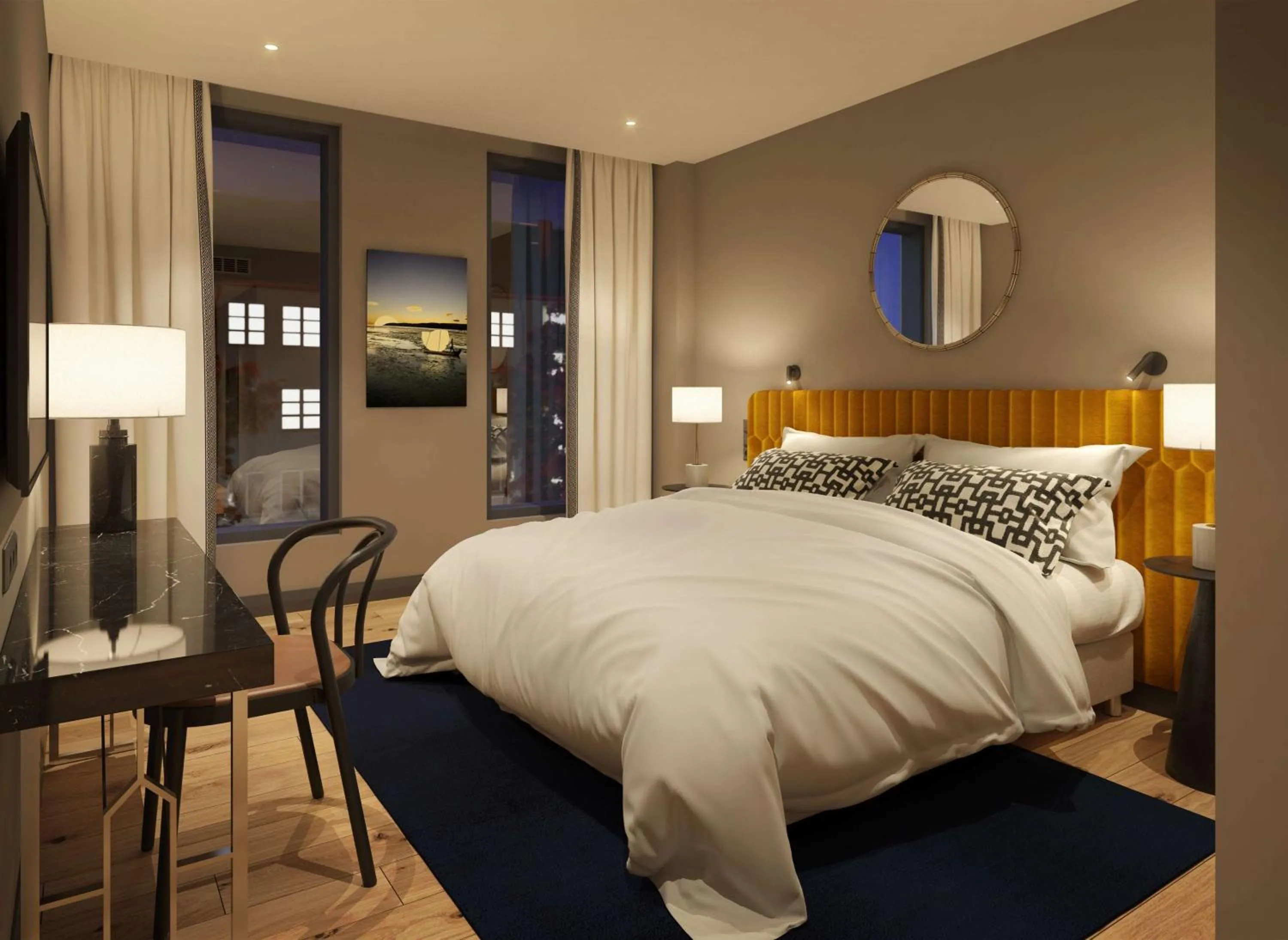 Bedroom, Bed in Scandic Hamburger Börs