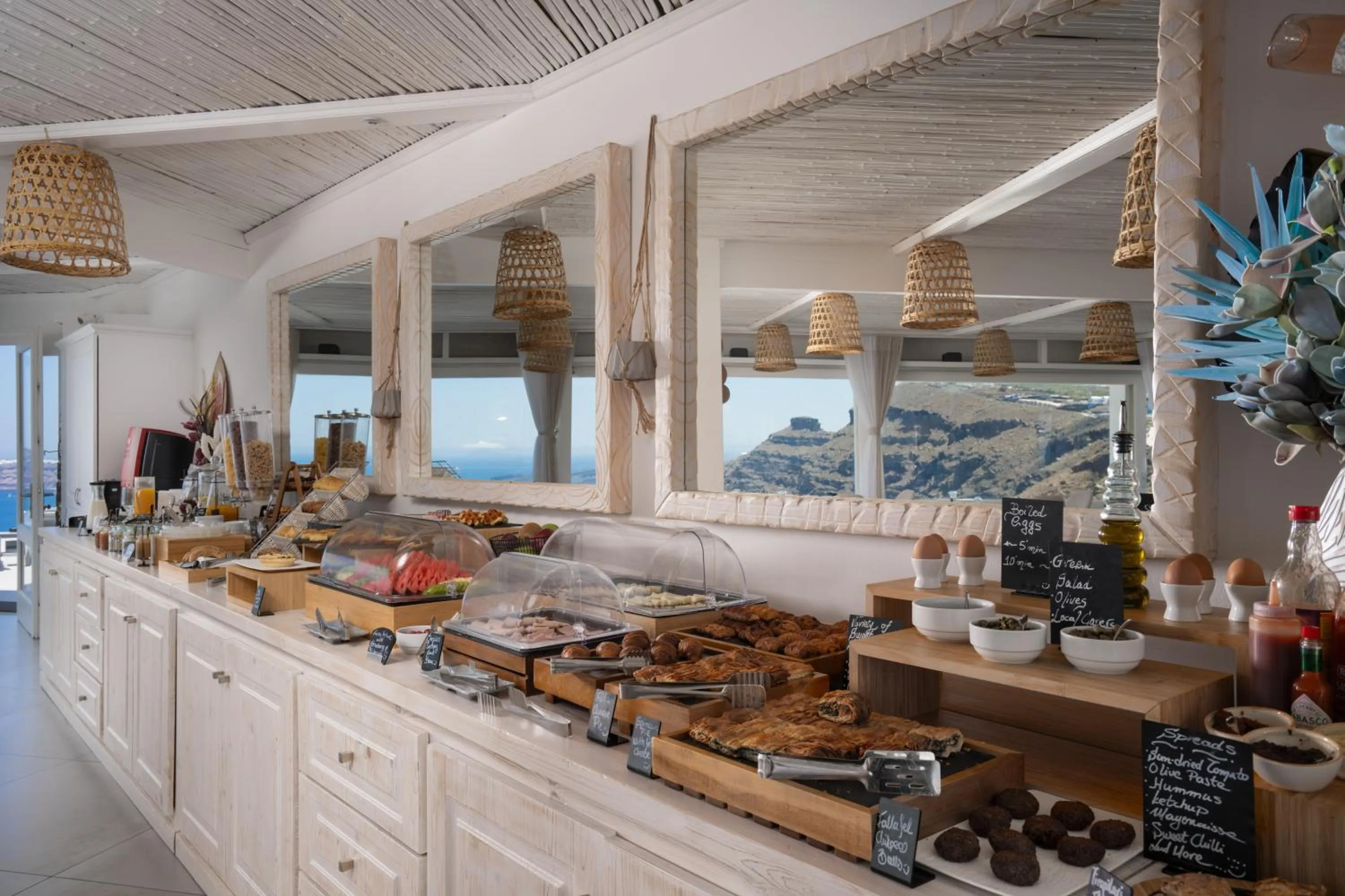 Buffet breakfast in Santorini Princess Spa Hotel