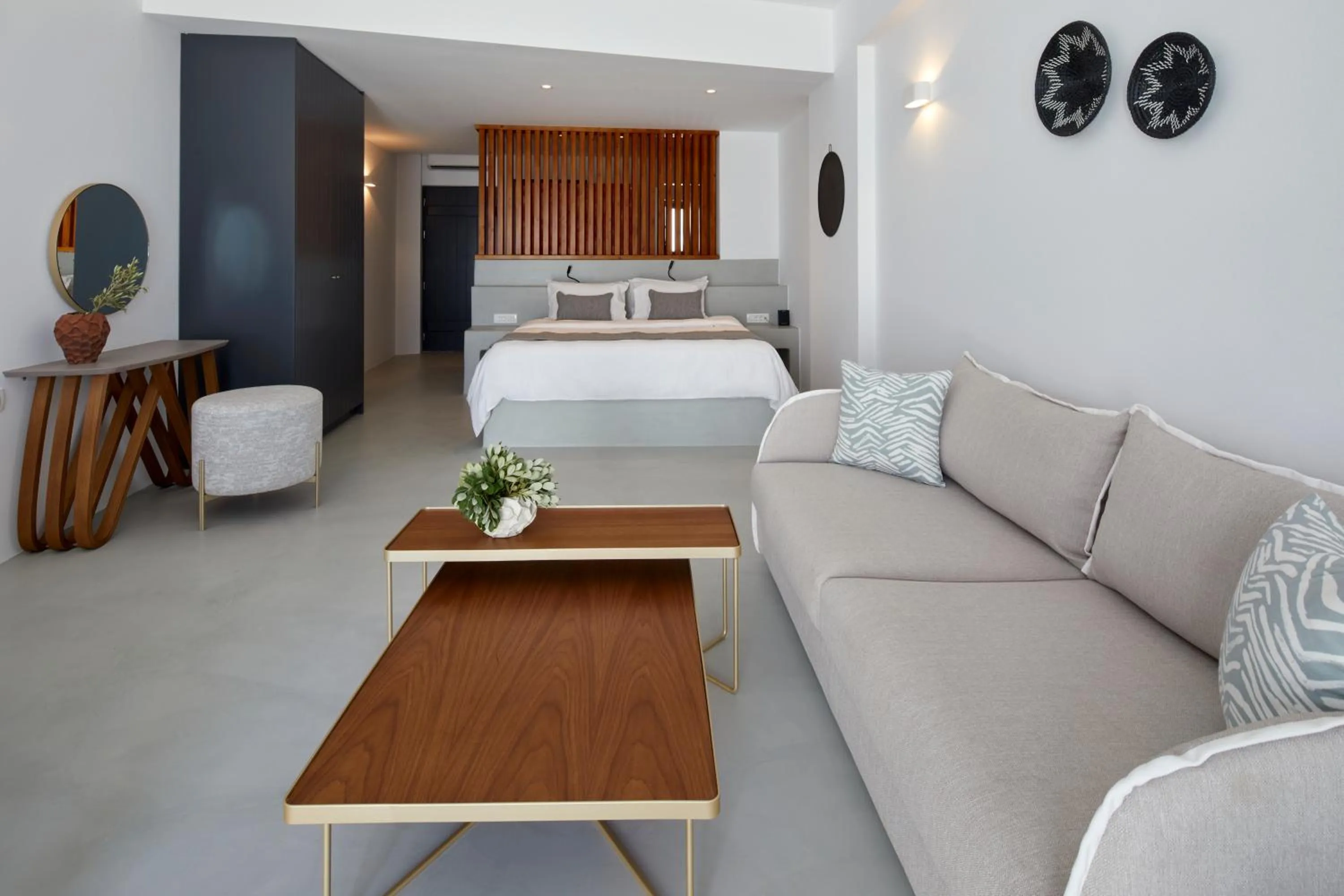 Bed in Santorini Princess Spa Hotel