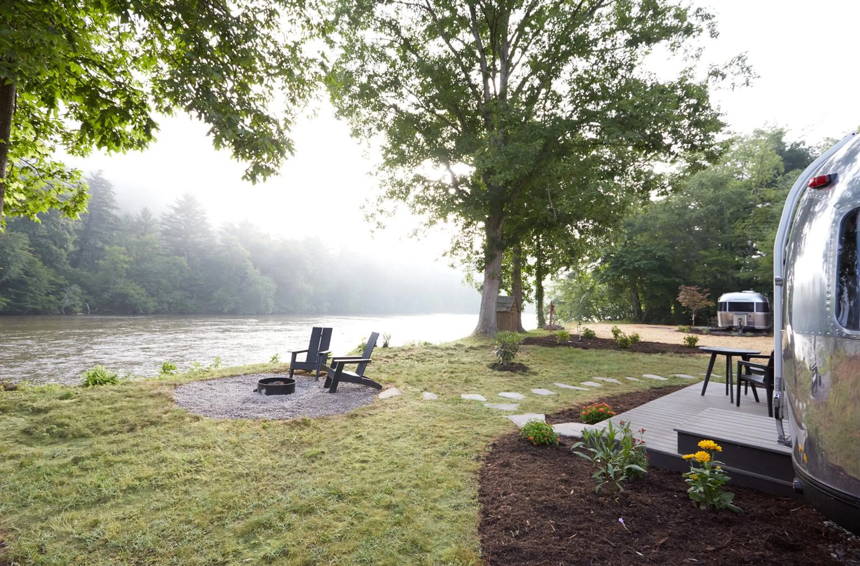Patio in Asheville River Cabins