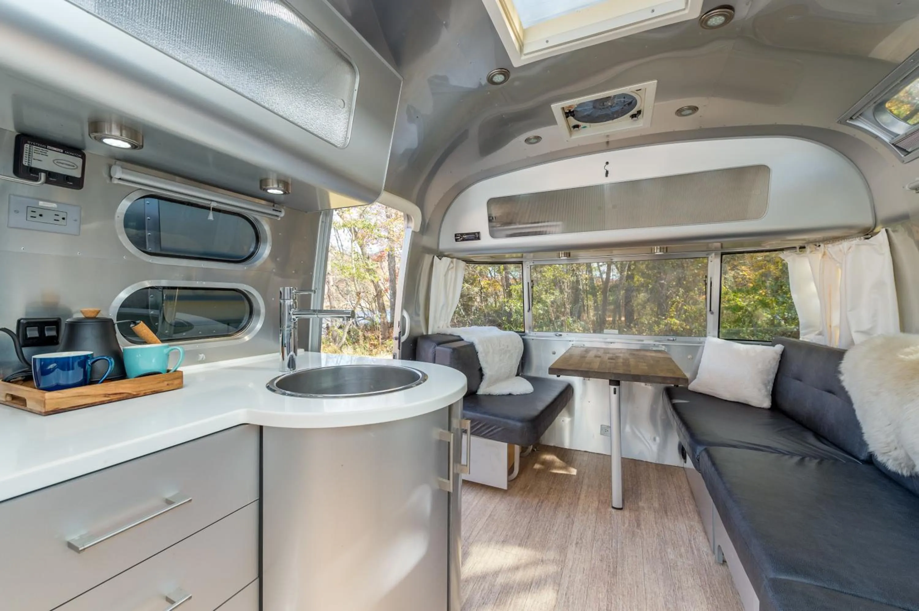 Seating area in Asheville River Cabins