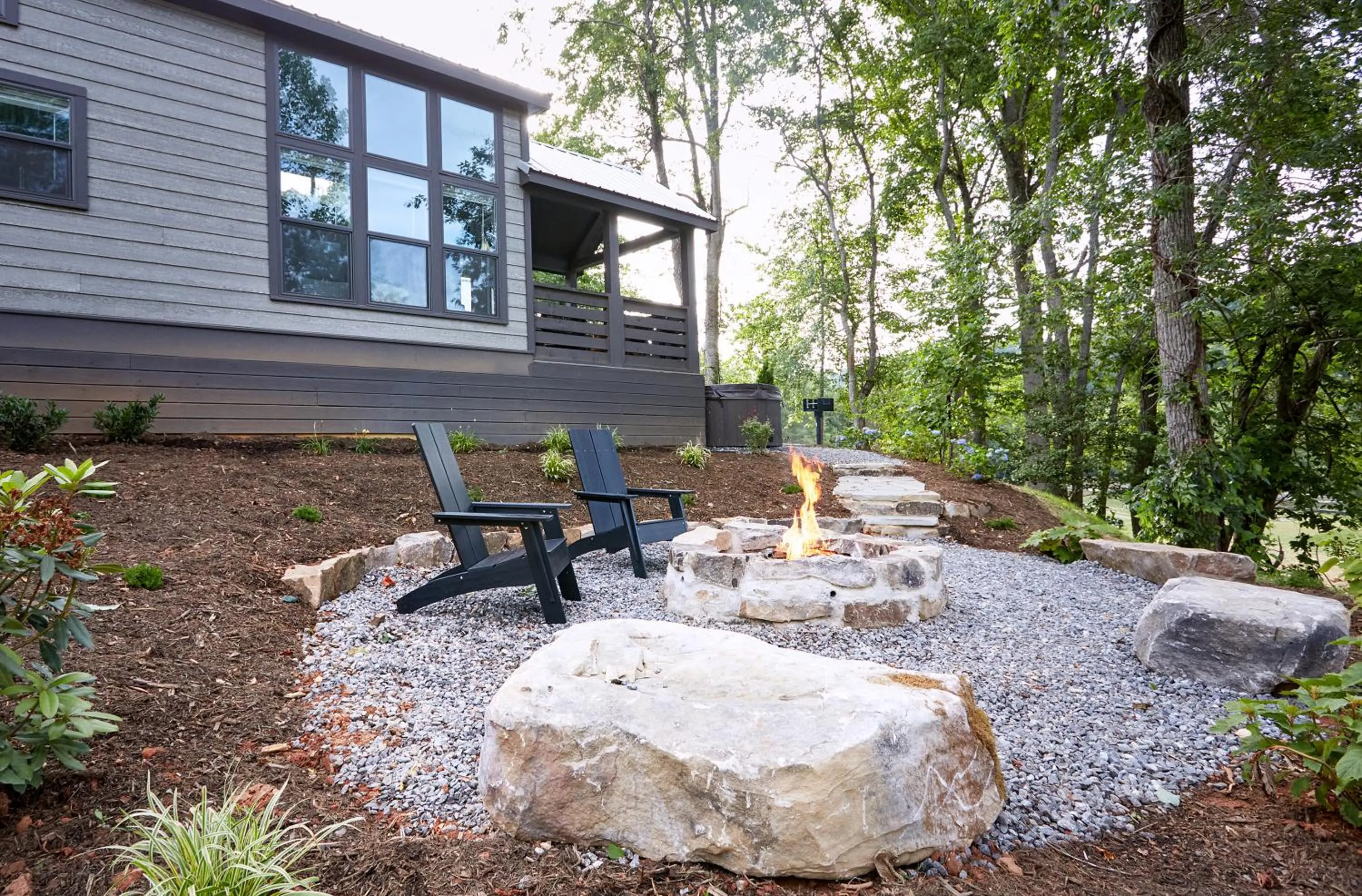 Patio in Asheville River Cabins