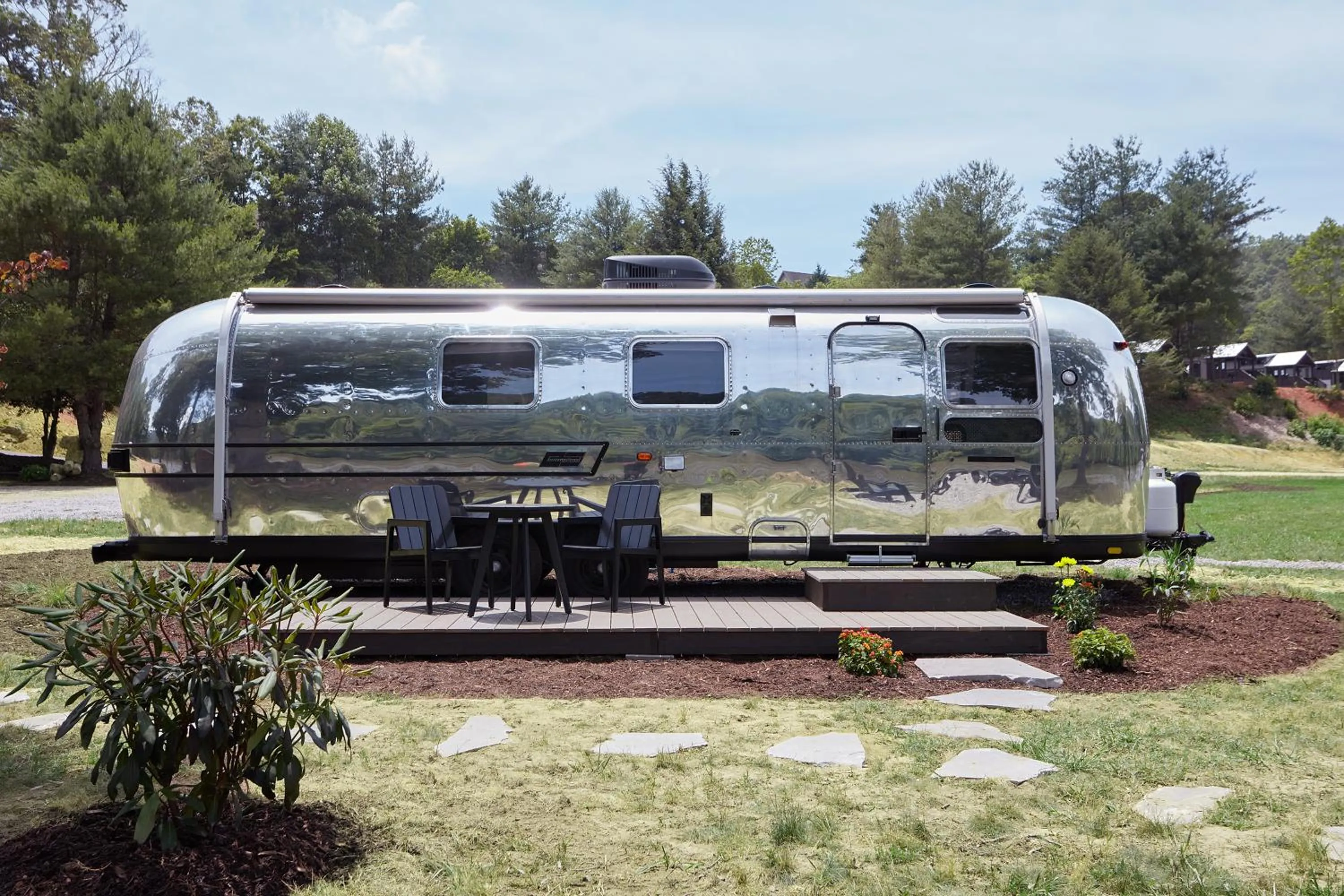 Patio in Asheville River Cabins