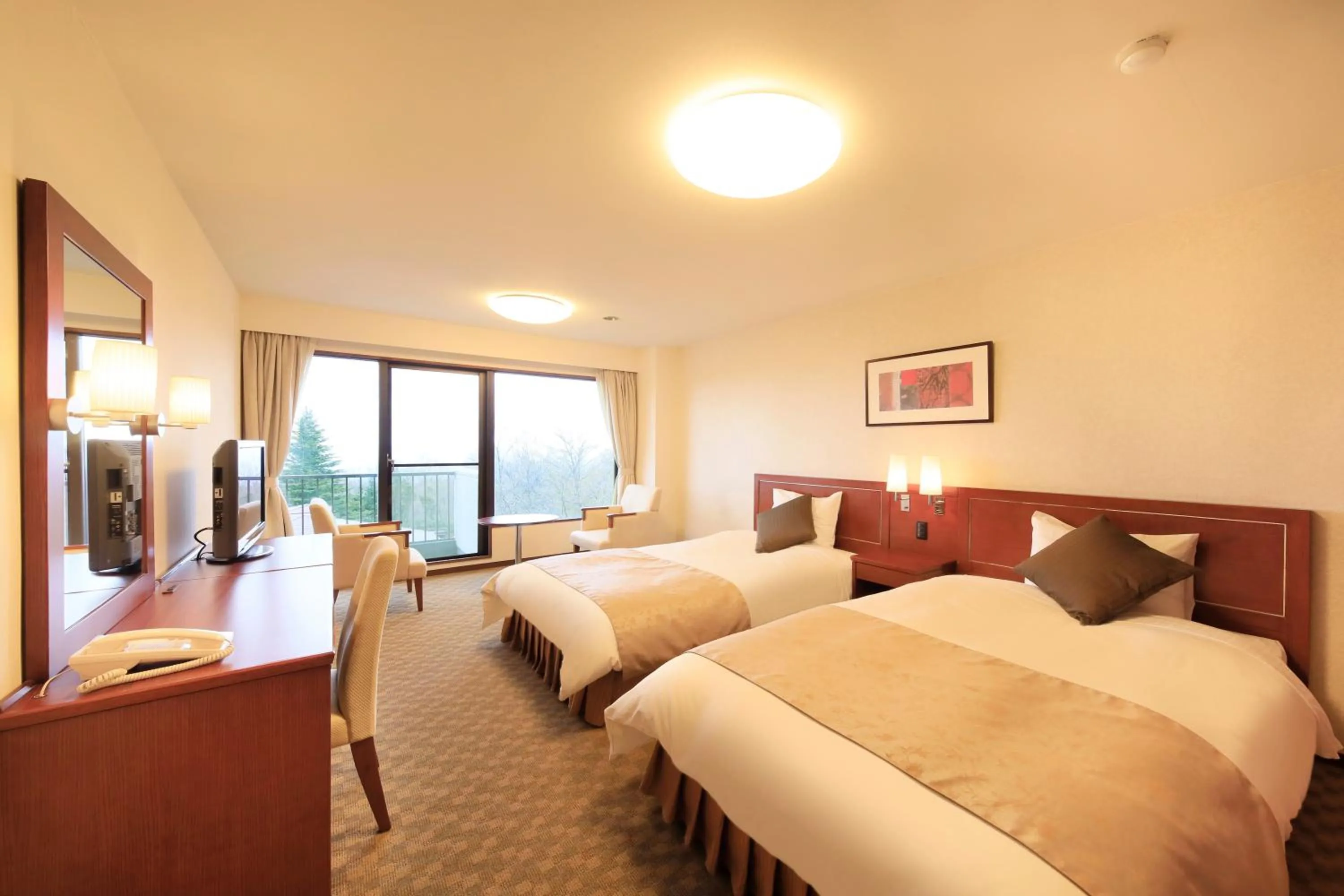 Photo of the whole room, Bed in FOURTREAT plus NASUKOGEN