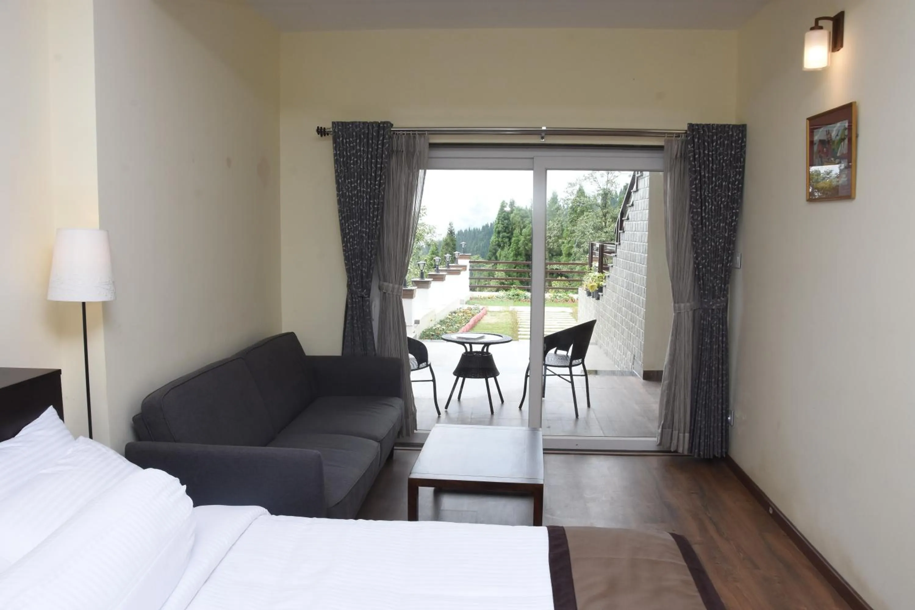 Photo of the whole room, Bed in Nirvana Retreat