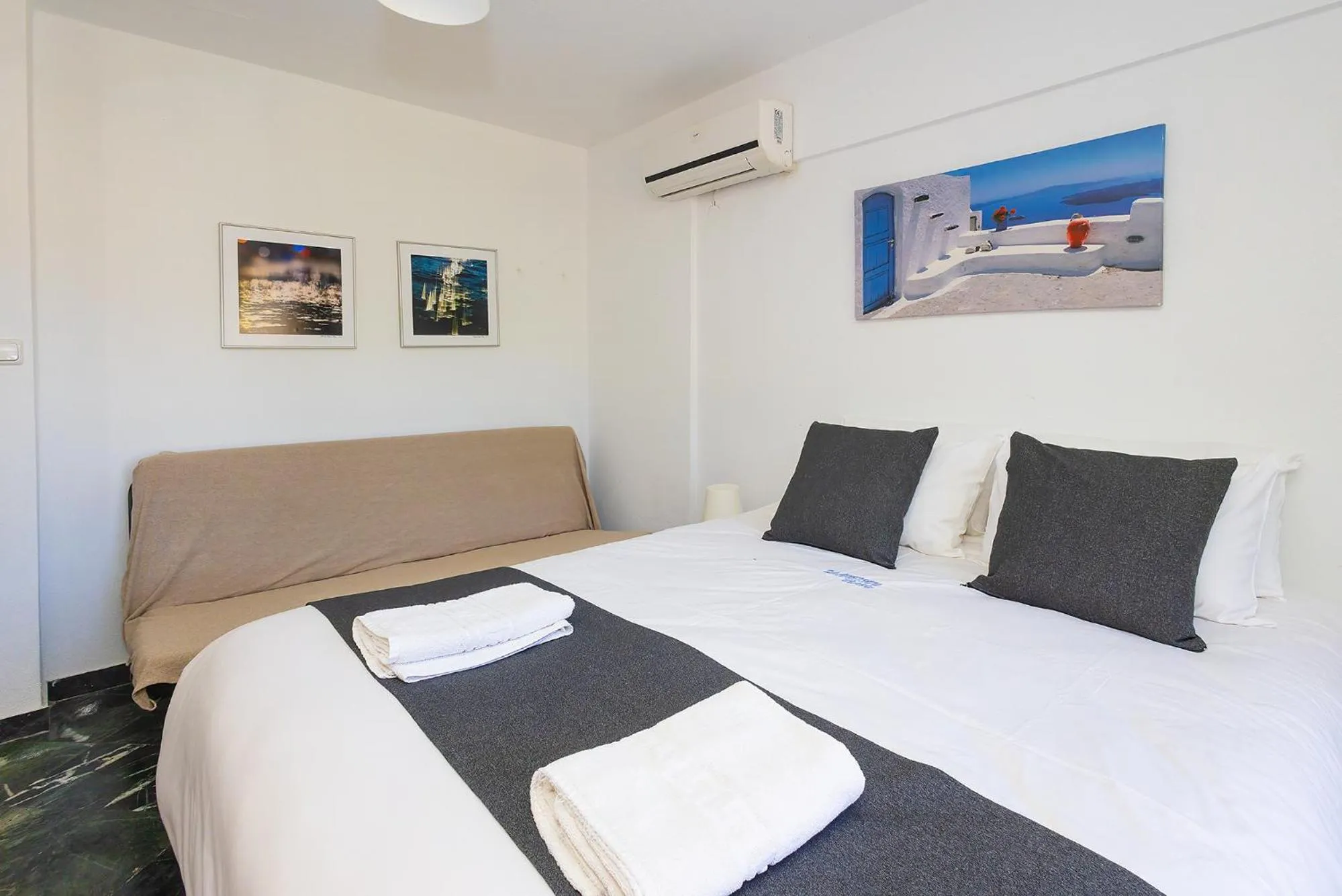 Bedroom, Bed in Salonikiou Beach Apartments & Villas