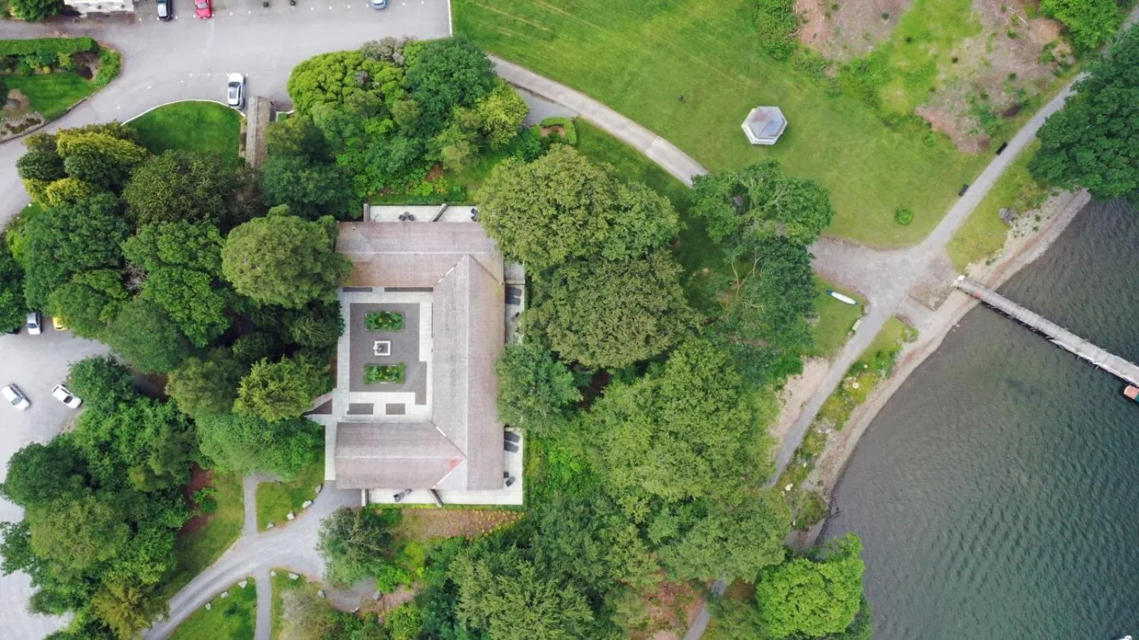 Property building in Storrs Hall Hotel on the shore of Lake Windermere