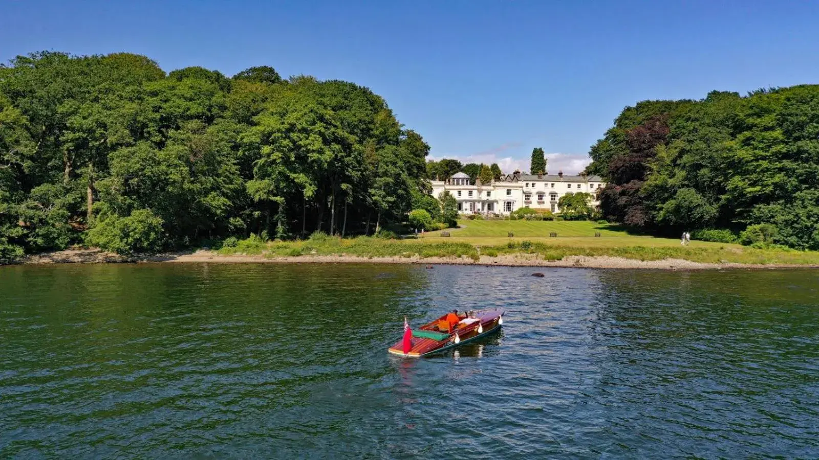 Property building in Storrs Hall Hotel on the shore of Lake Windermere Property building in Storrs Hall Hotel on the shore of Lake Windermere