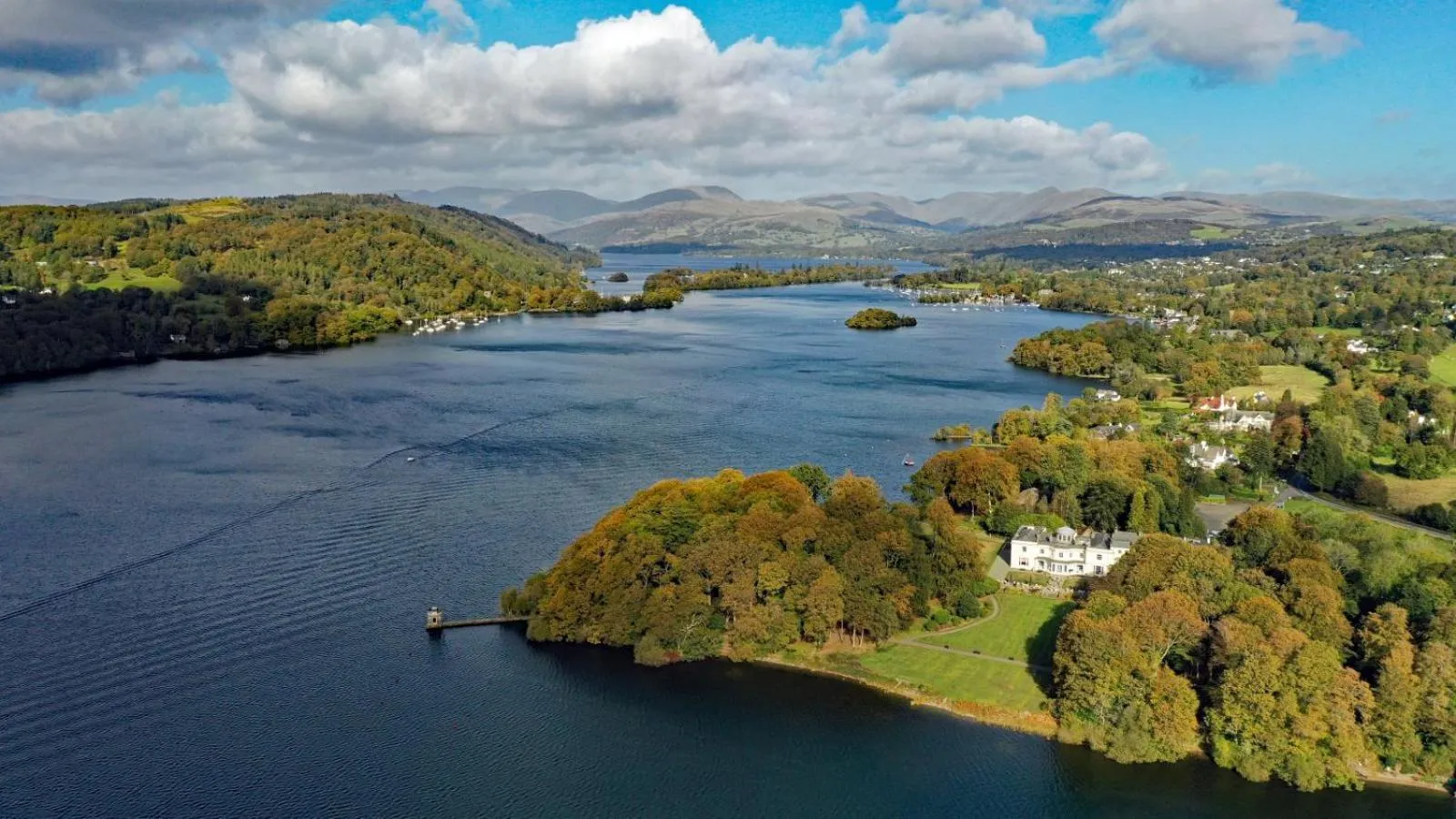Property building in Storrs Hall Hotel on the shore of Lake Windermere