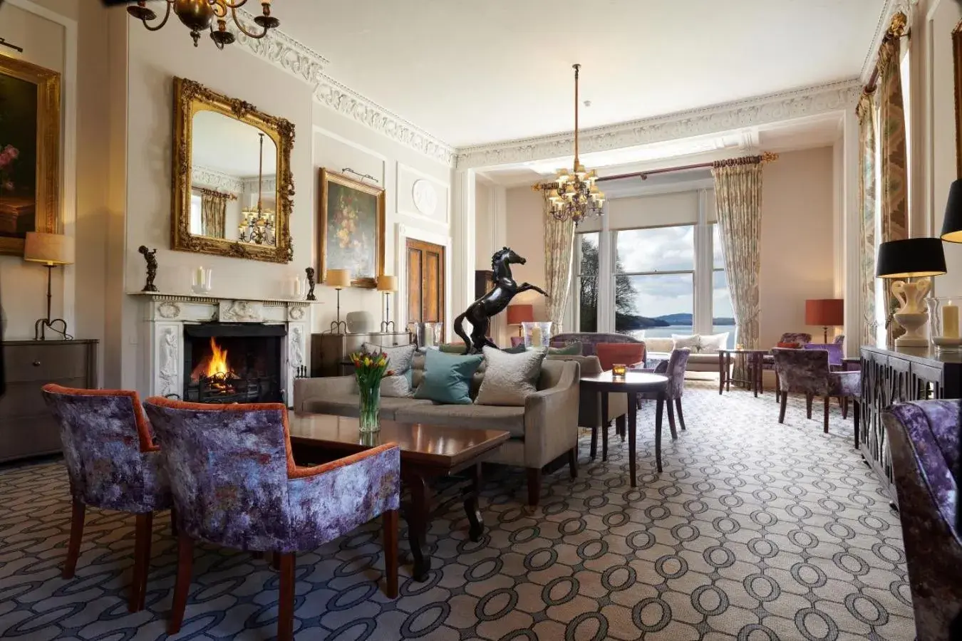 Property building in Storrs Hall Hotel on the shore of Lake Windermere Property building in Storrs Hall Hotel on the shore of Lake Windermere