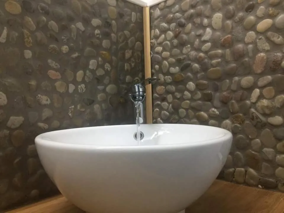 Bathroom in Gite de la Porte Saint Jacques: a hostel for pilgrims
