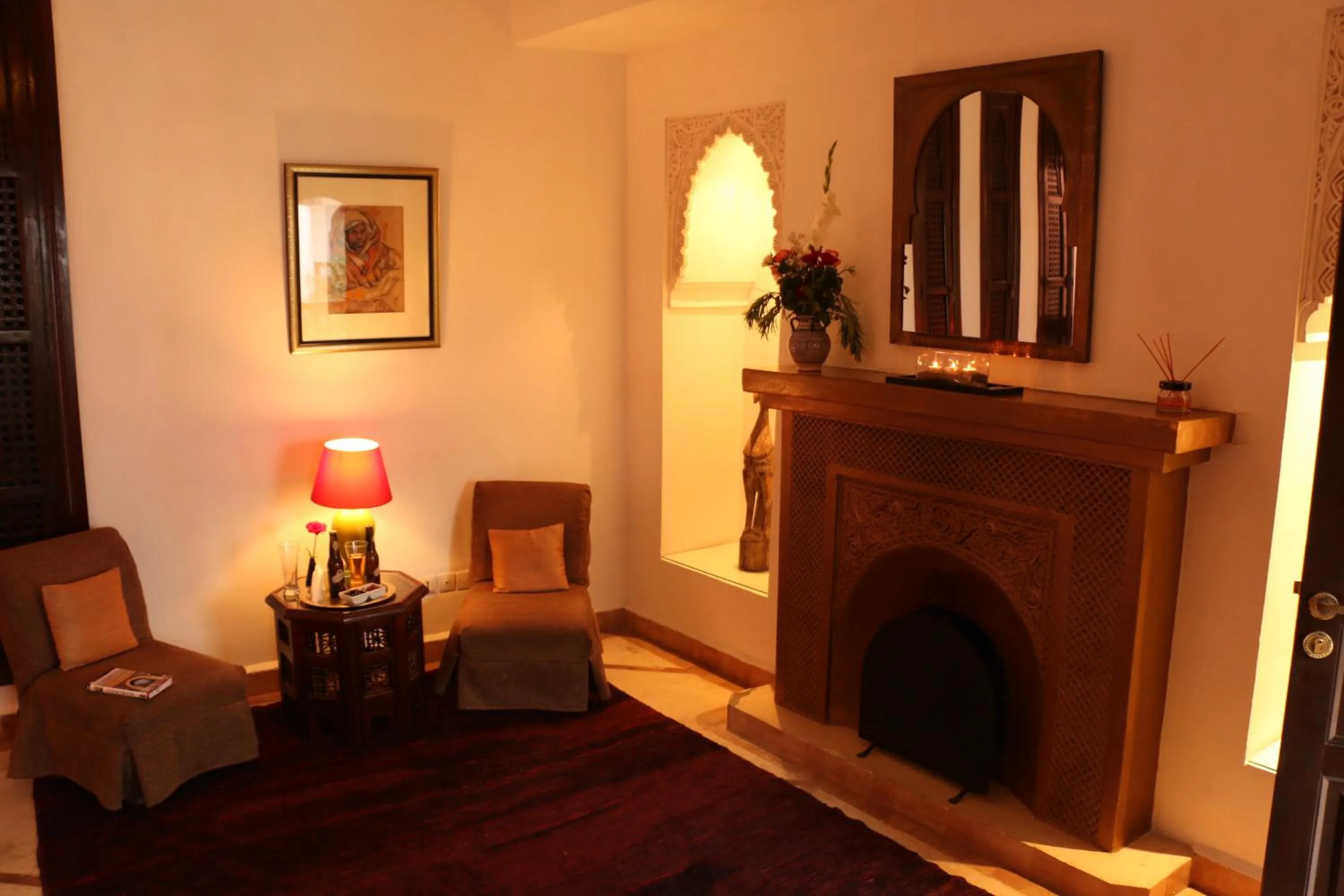 Seating area in Riad Chergui