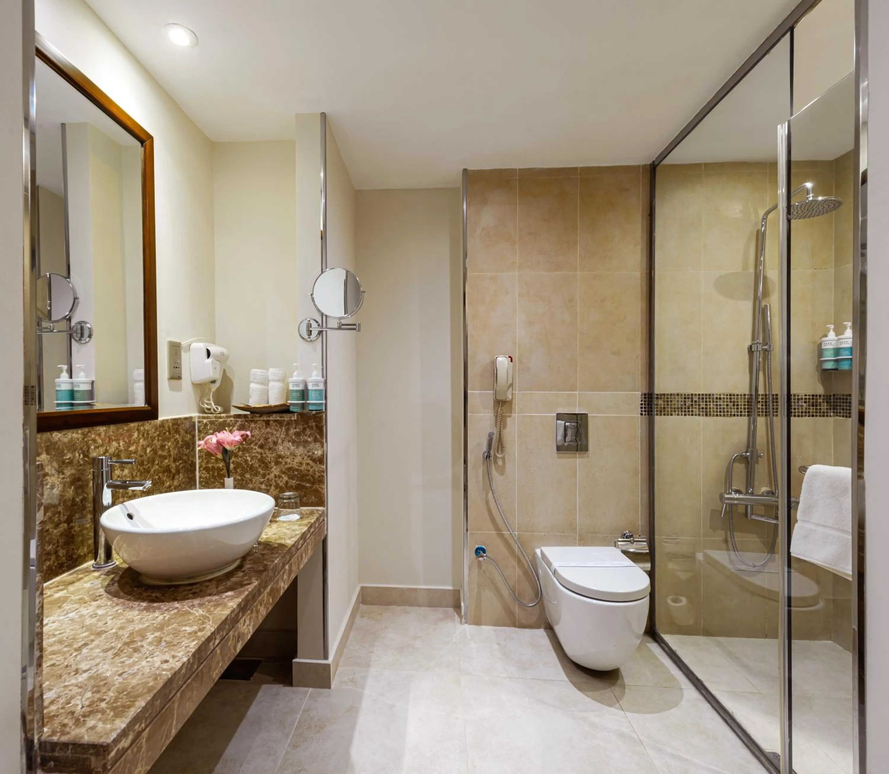 Shower in Novotel Suites Riyadh Olaya