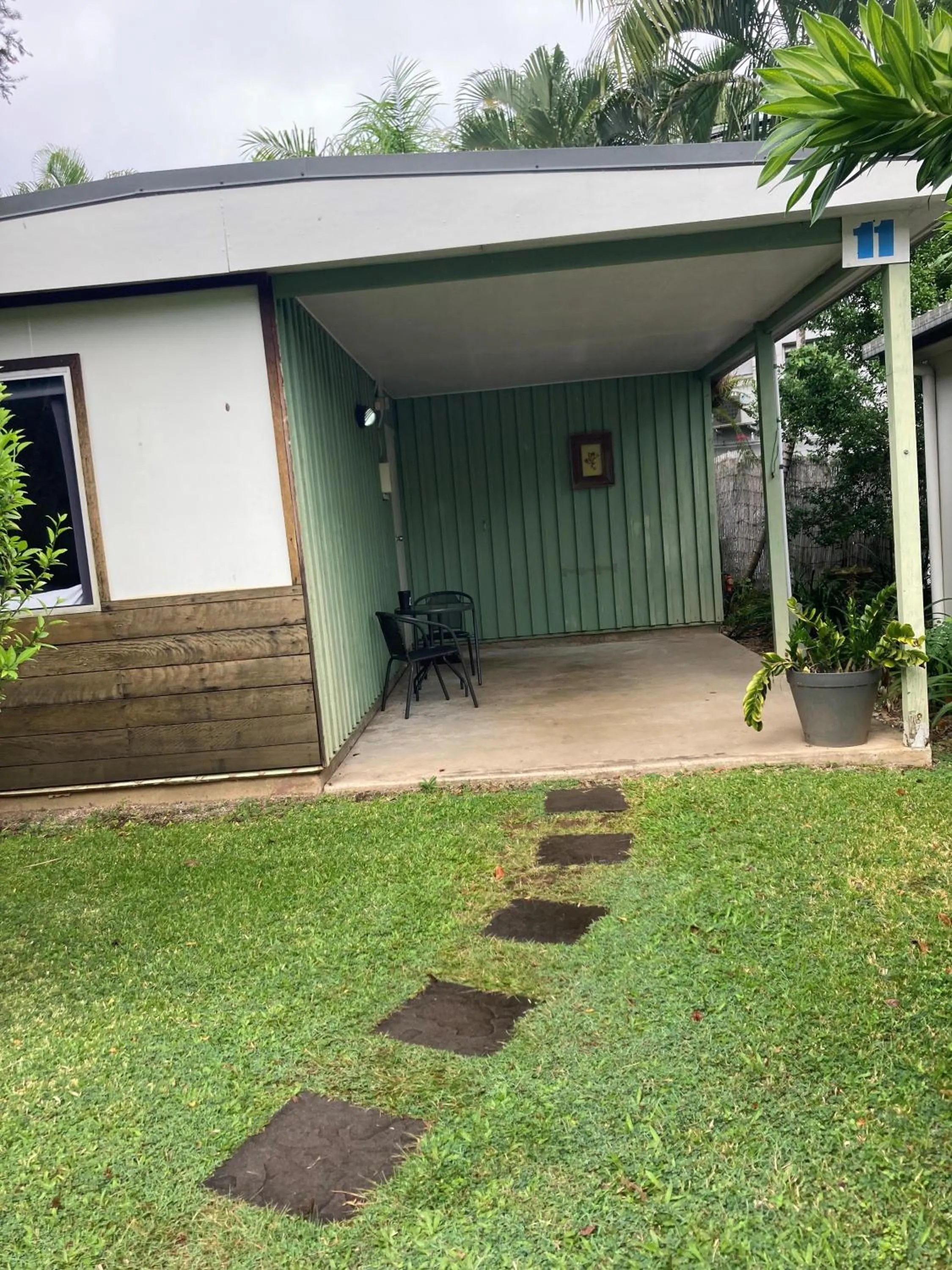 Patio in Bush Village Holiday Cabins