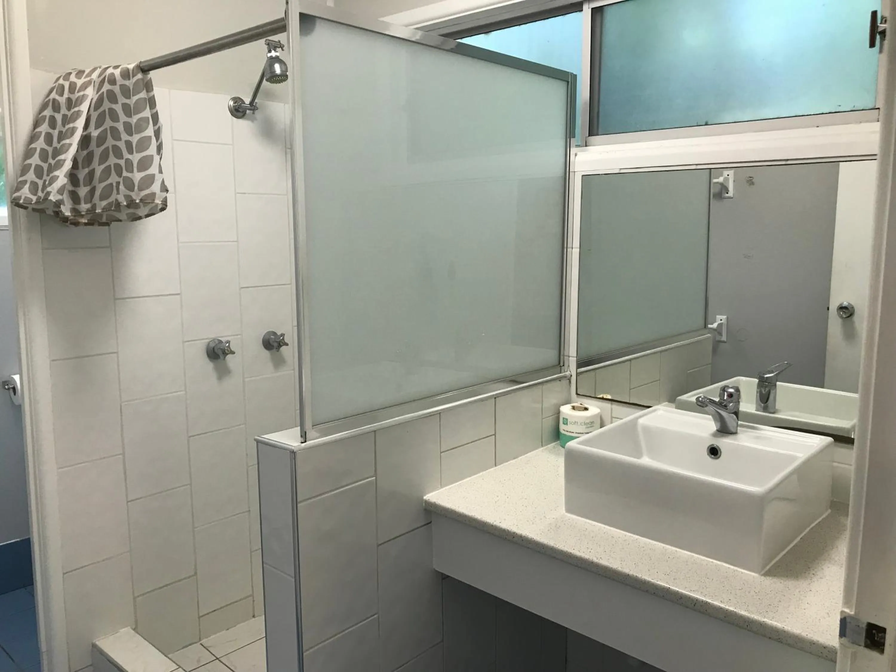 Shower in Bush Village Holiday Cabins