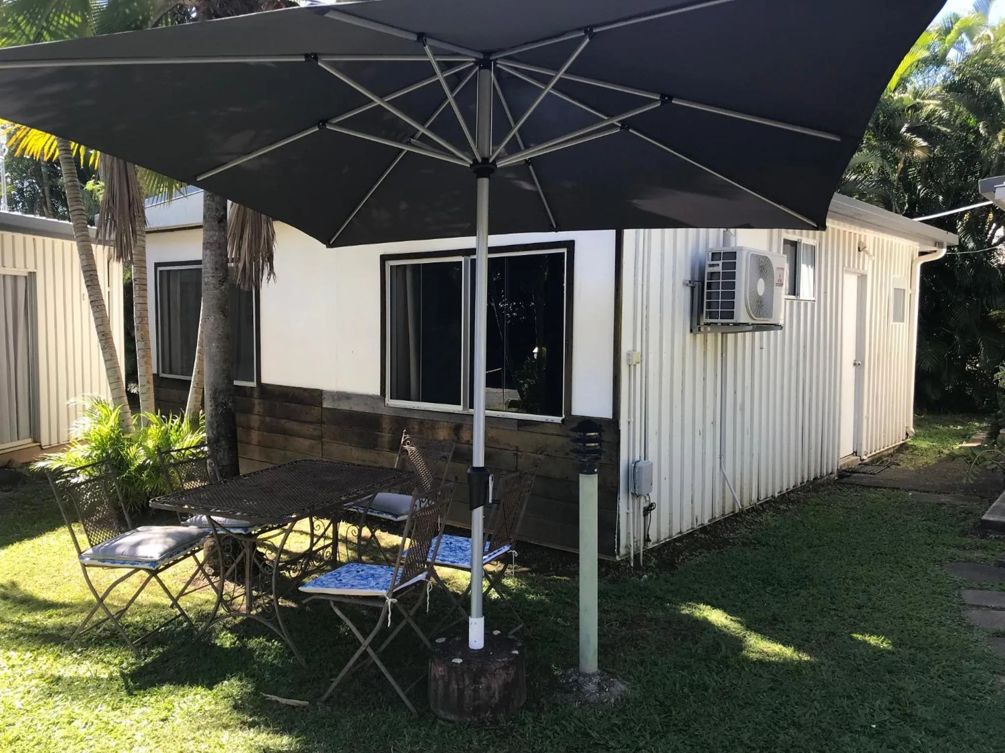 Patio in Bush Village Holiday Cabins