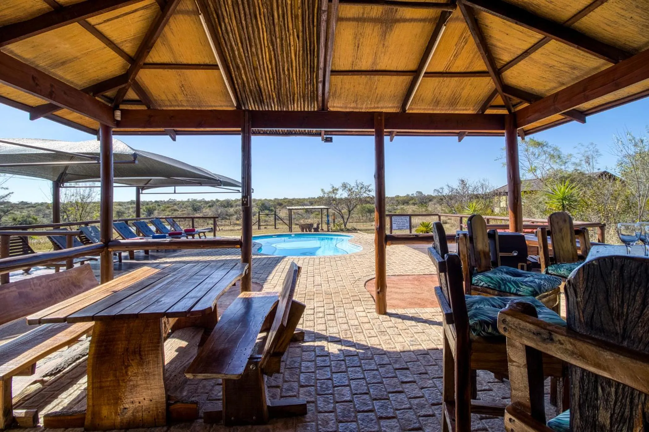 Pool view in Abendruhe Lodge