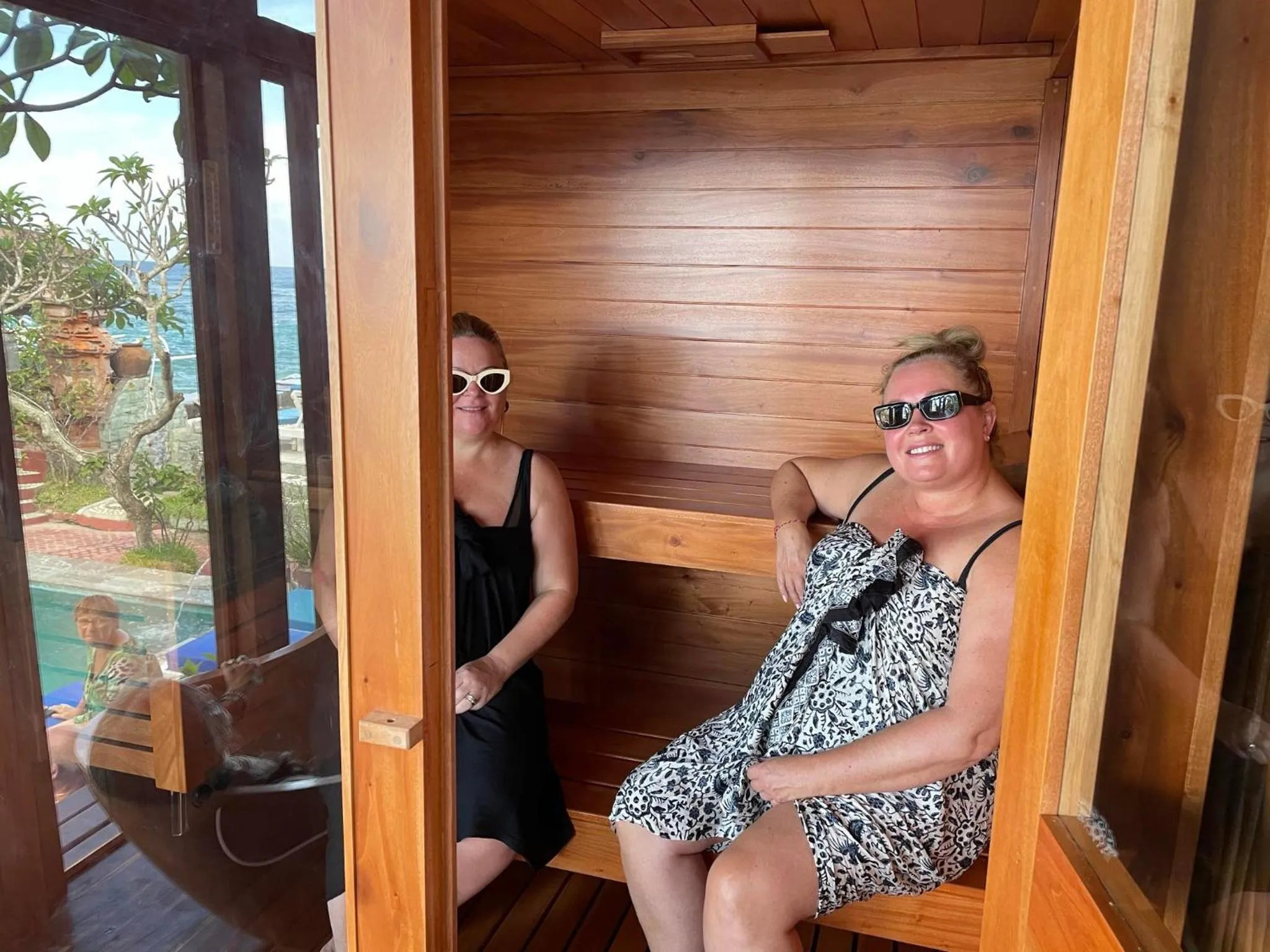 Sauna in Puri Oka Beach Bungalows