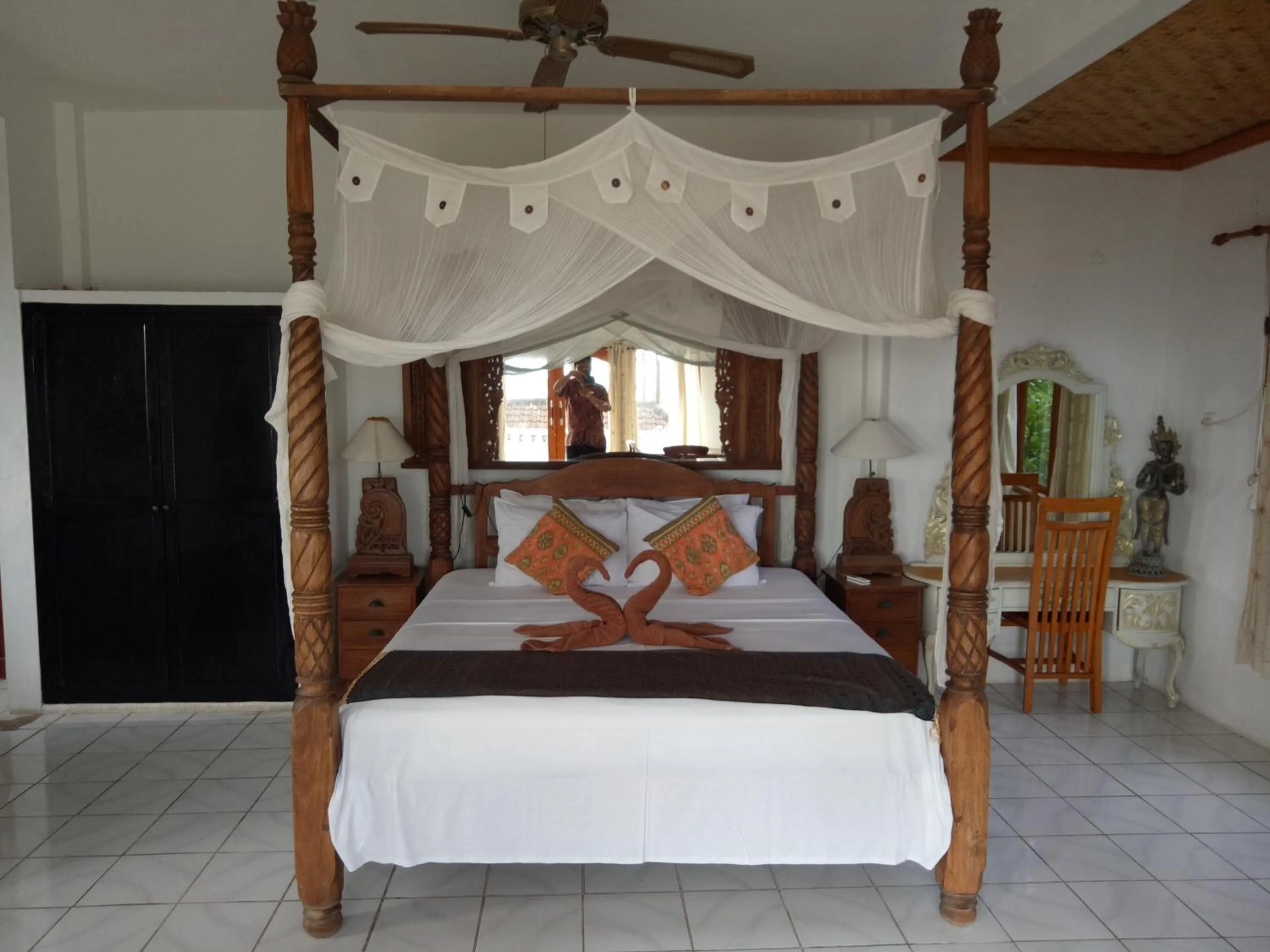 Bed in Puri Oka Beach Bungalows