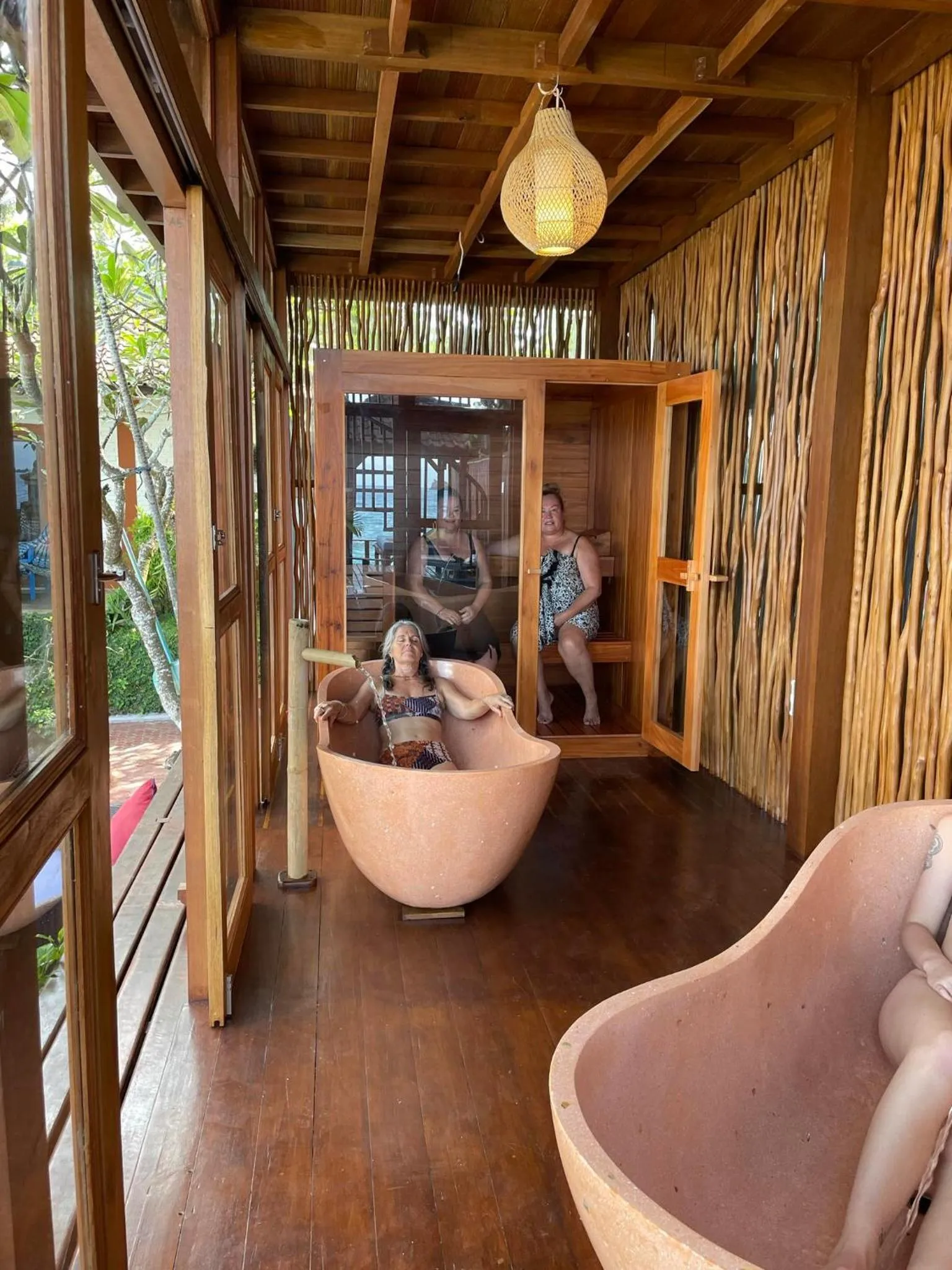 Sauna in Puri Oka Beach Bungalows