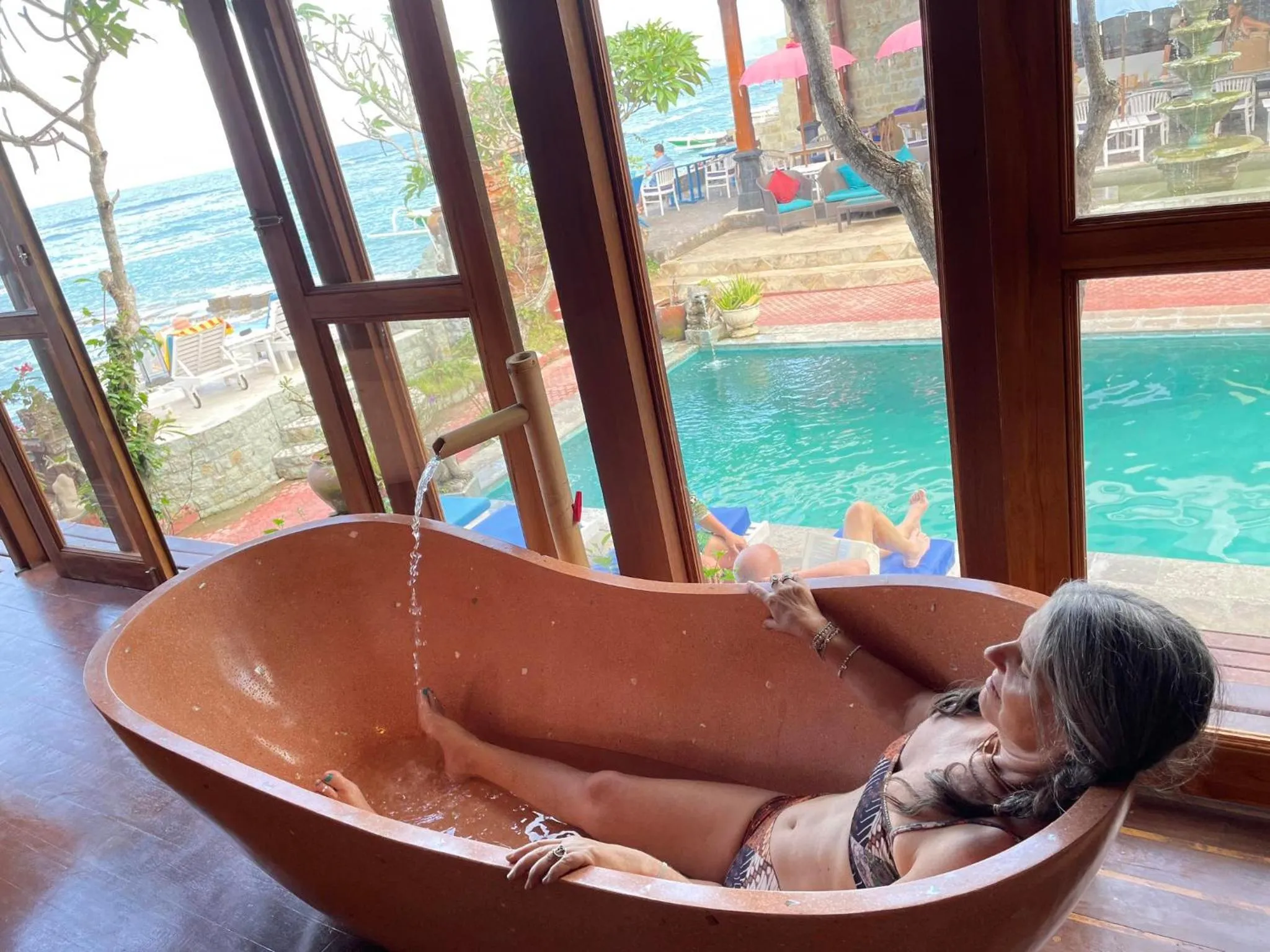 Sauna in Puri Oka Beach Bungalows