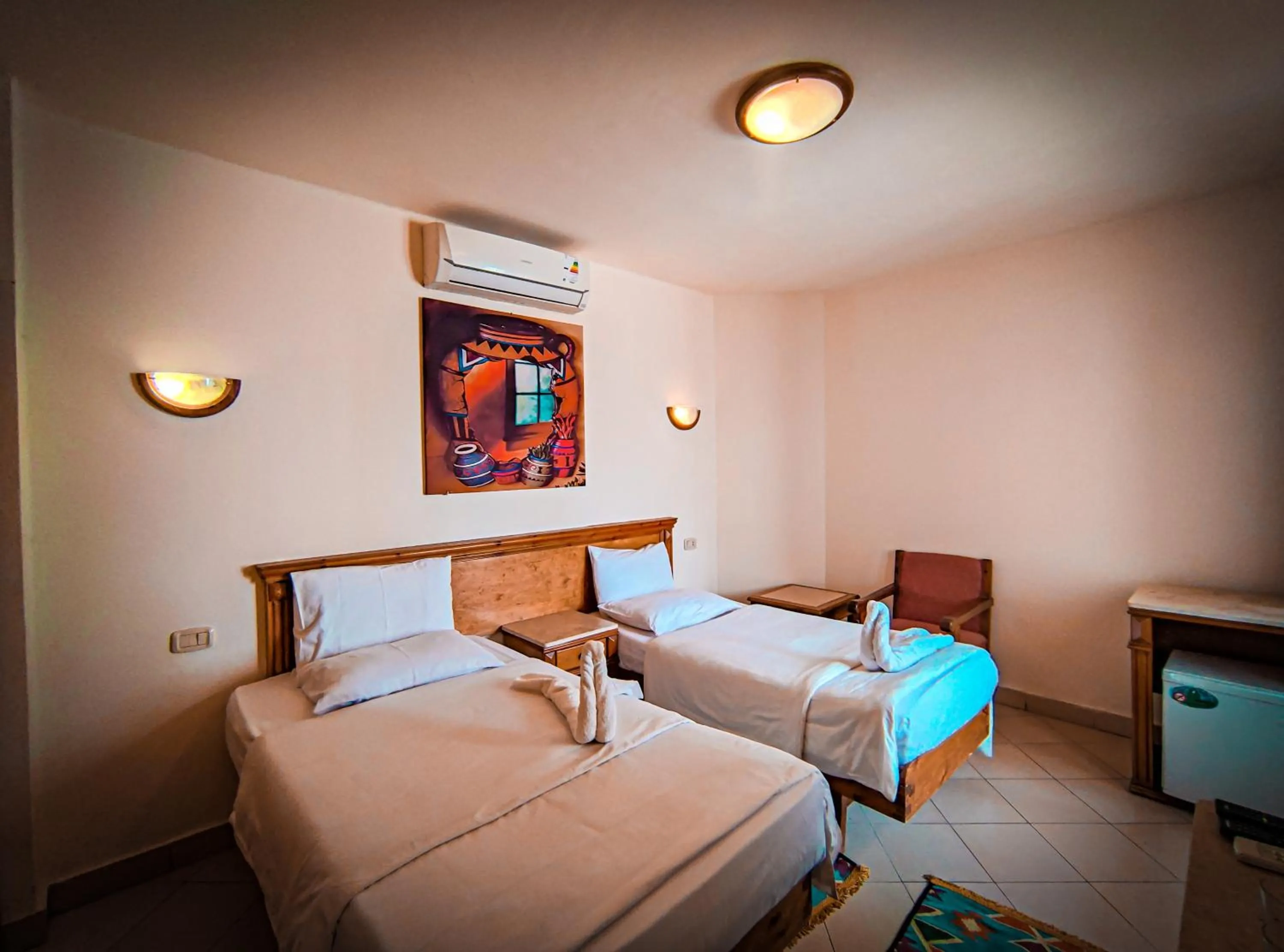 Bed in Dyarna Dahab Hotel