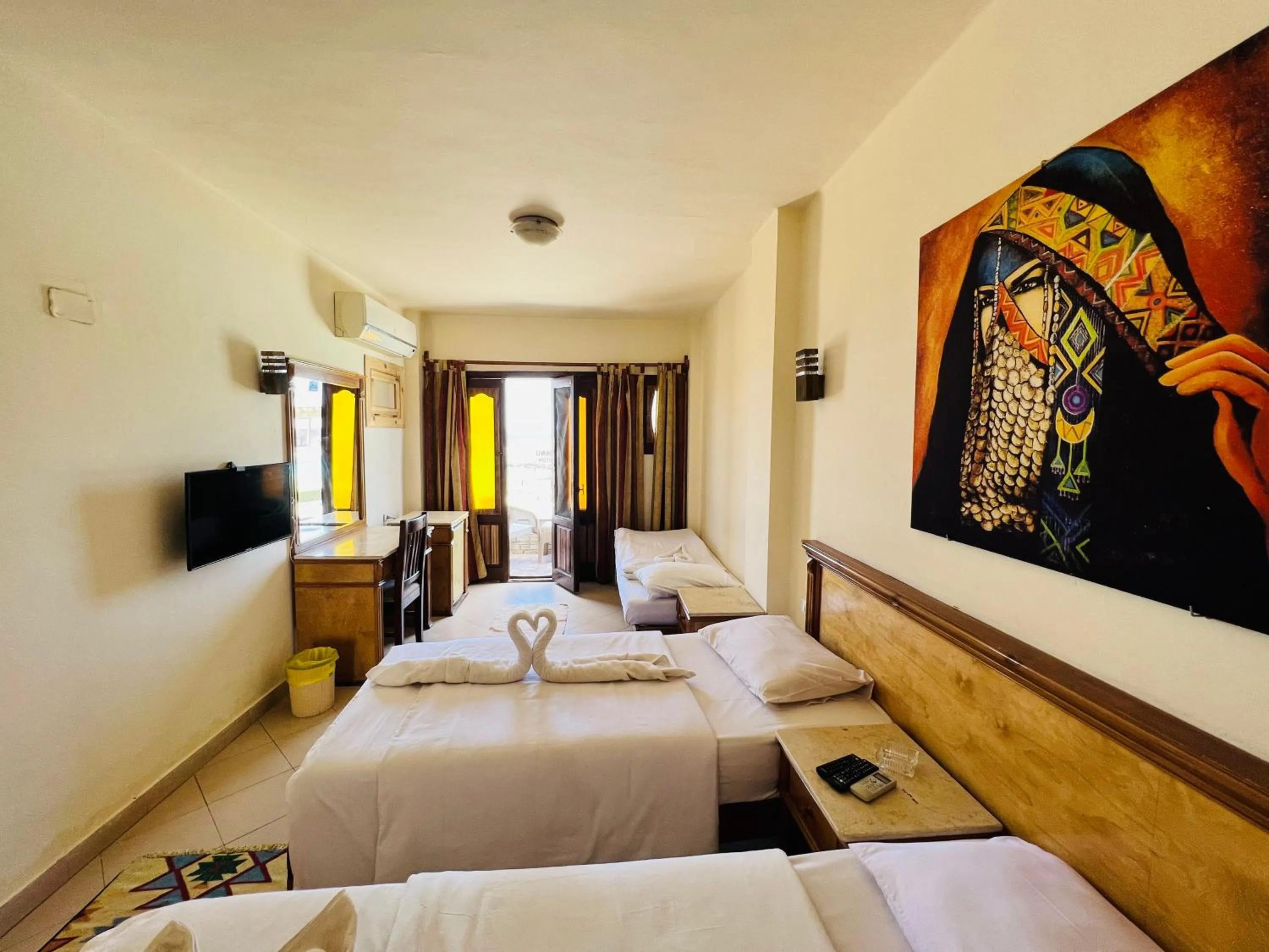 Bed in Dyarna Dahab Hotel