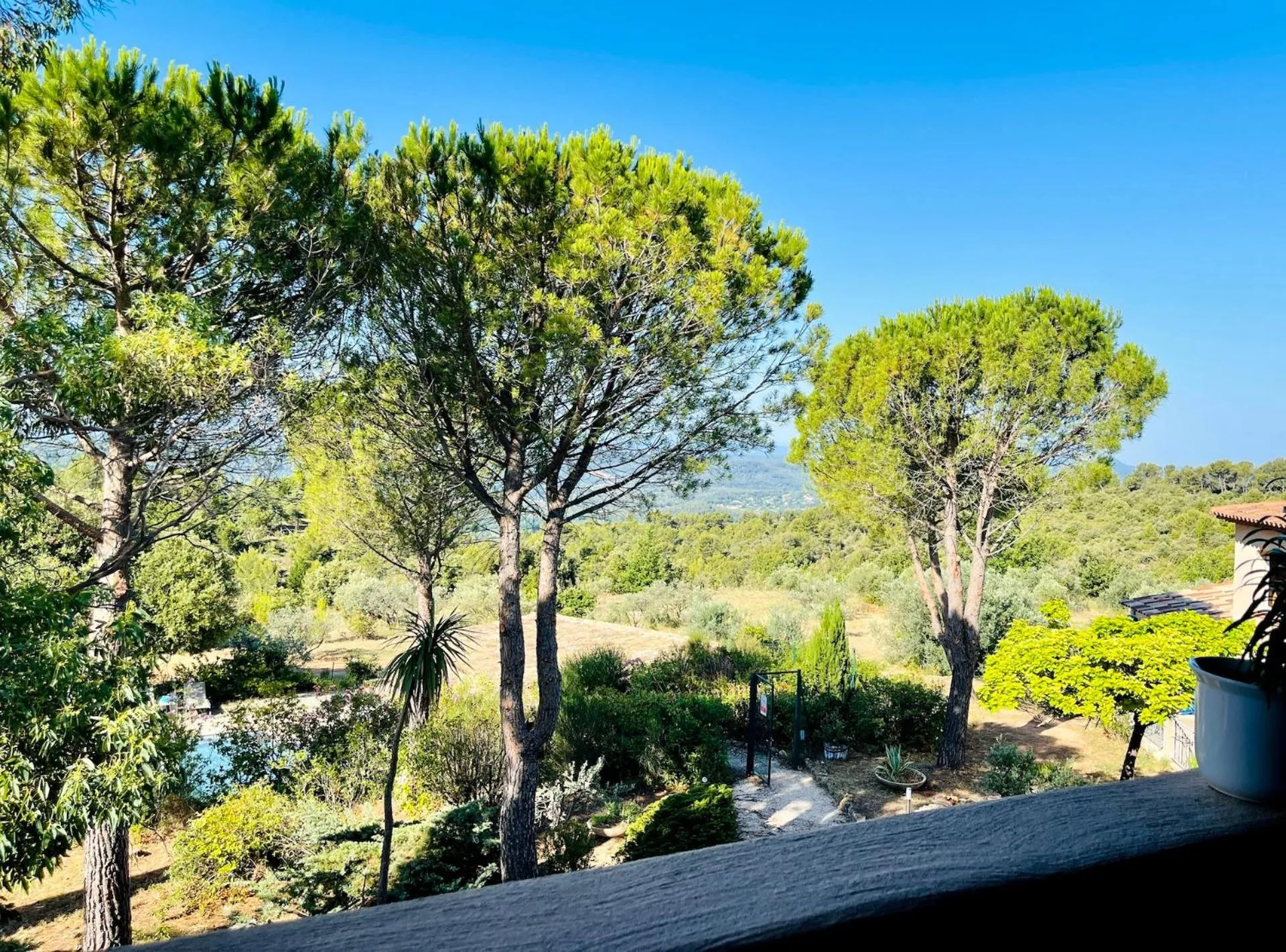 Garden view in Le Mas des Collines