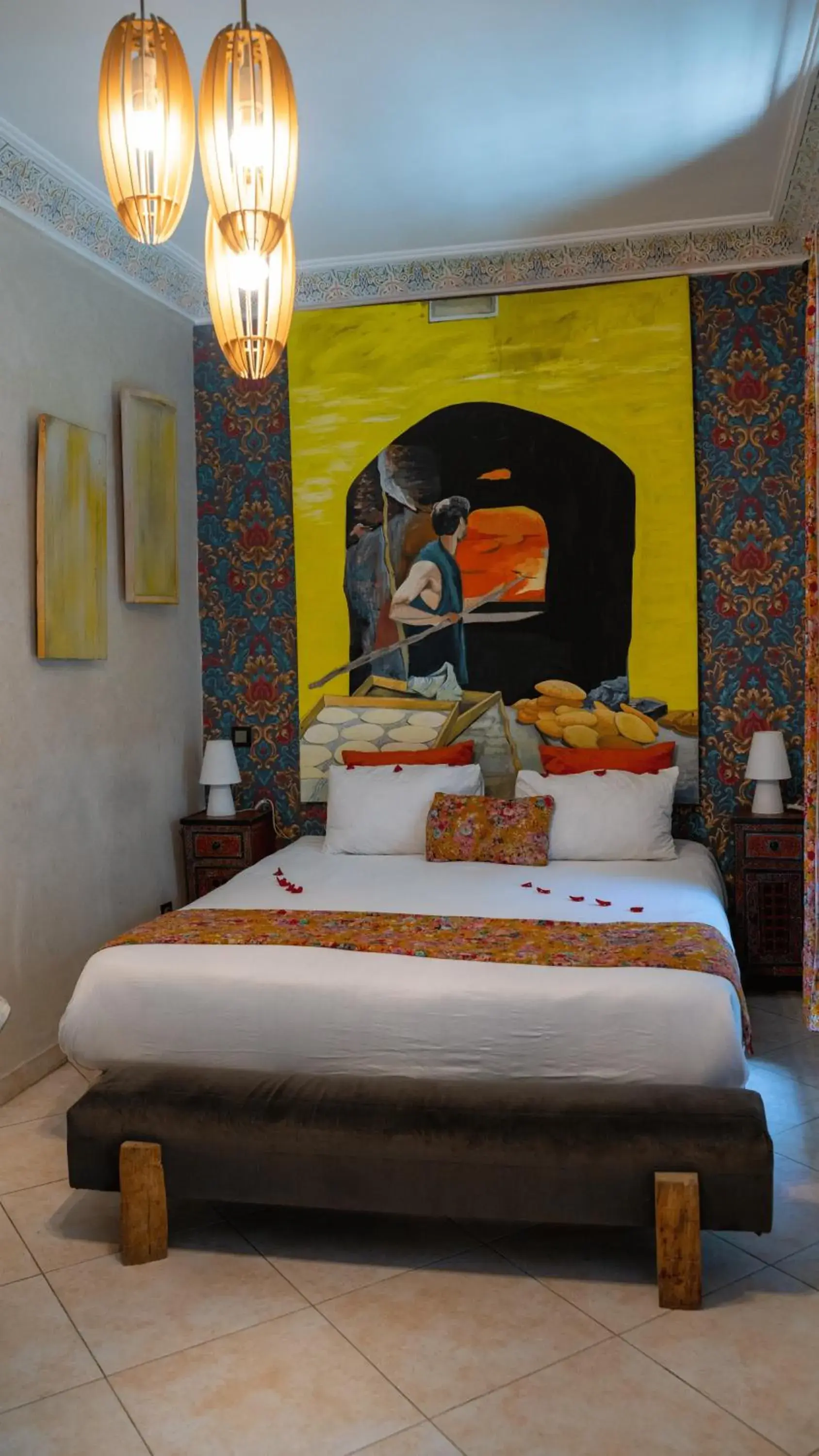 Bed in Riad Les Oliviers & Spa Bed in Riad Les Oliviers & Spa