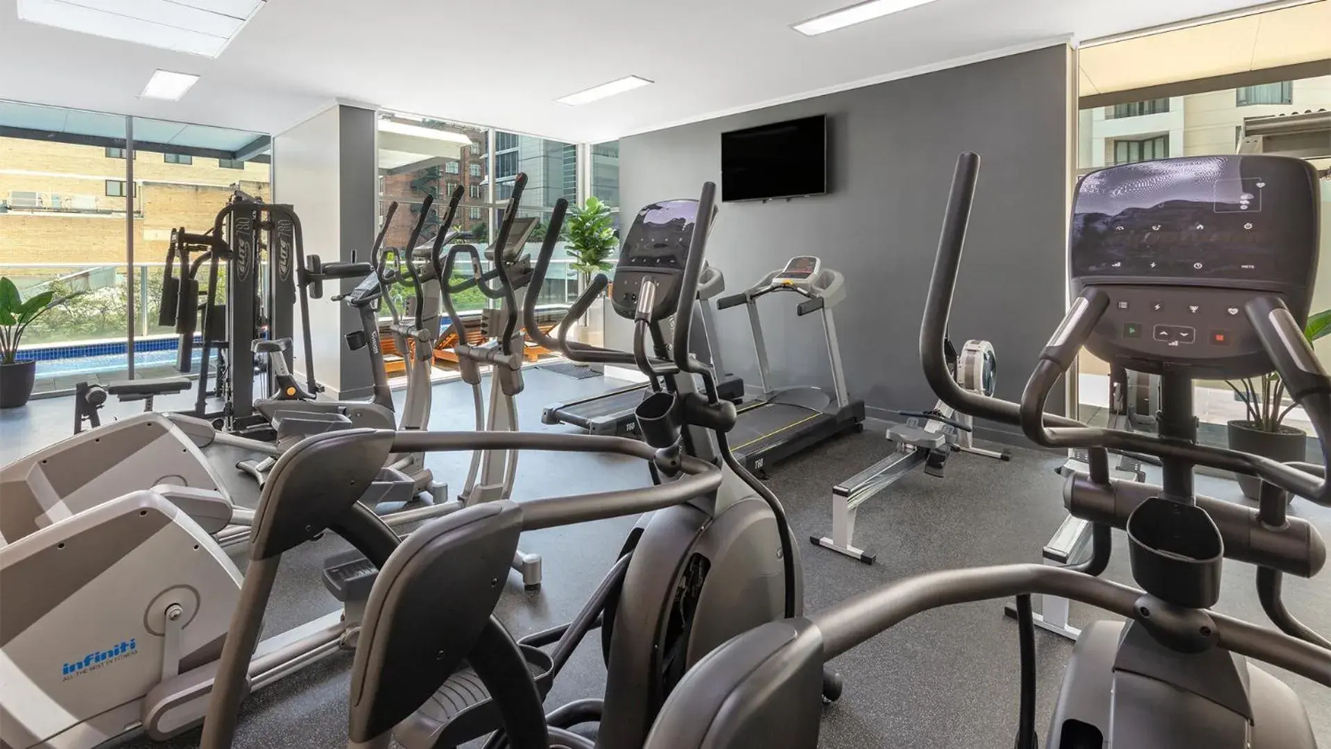 Fitness centre/facilities in Oaks Brisbane Festival Suites Fitness centre/facilities in Oaks Brisbane Festival Suites