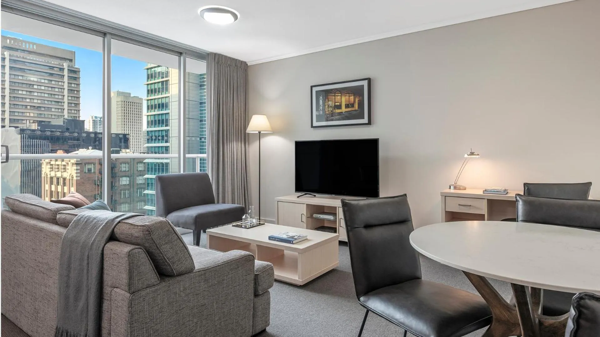 Living room in Oaks Brisbane Festival Suites
